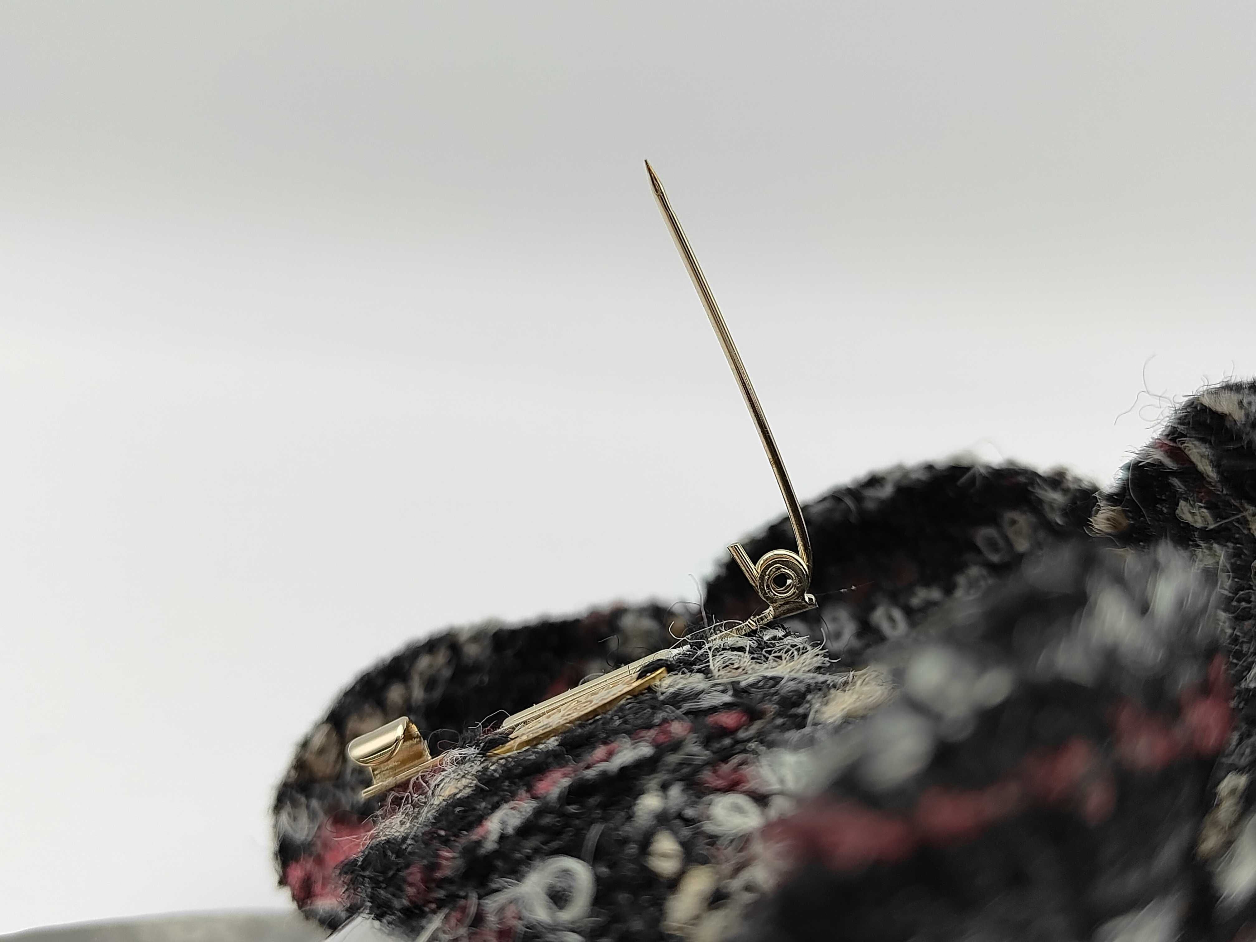 Camellia Black Tweed Brooch for Women — view 4