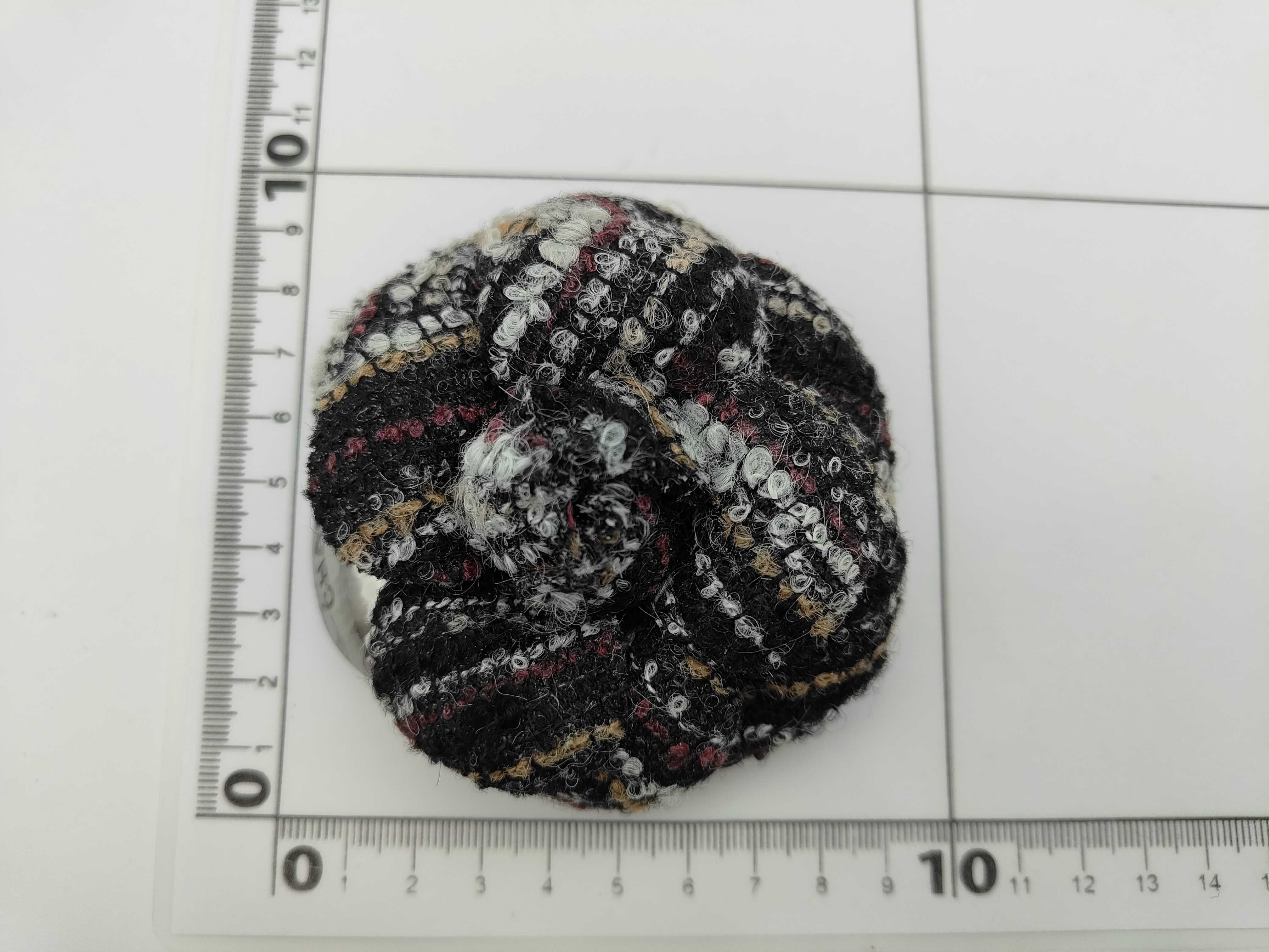 Camellia Black Tweed Brooch for Women — view 9