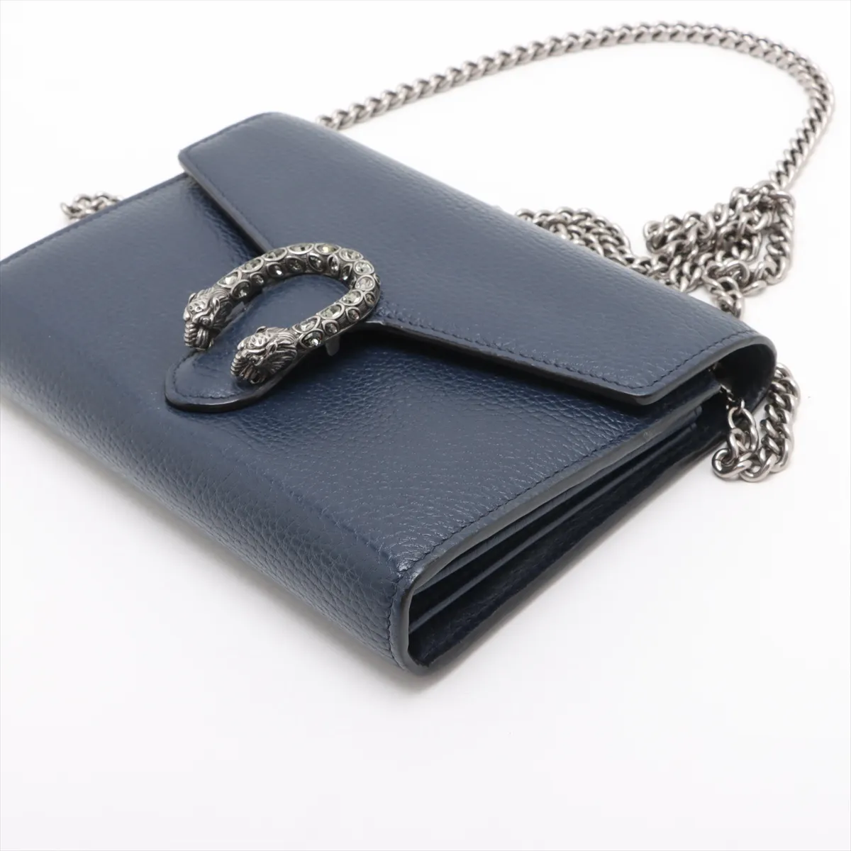 Dionysus Leather Chain Wallet Blue 401231 — view 3