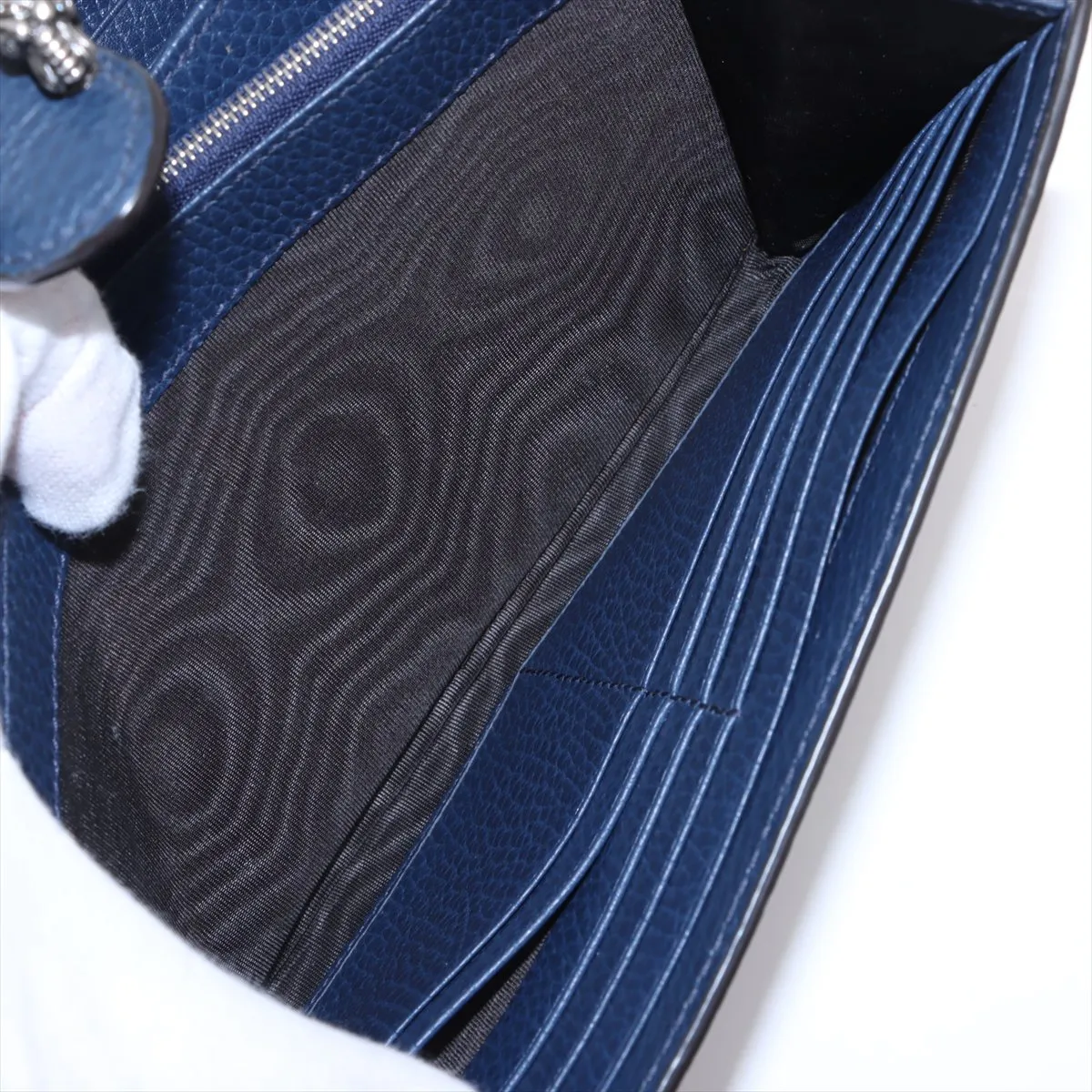 Dionysus Leather Chain Wallet Blue 401231 — view 7
