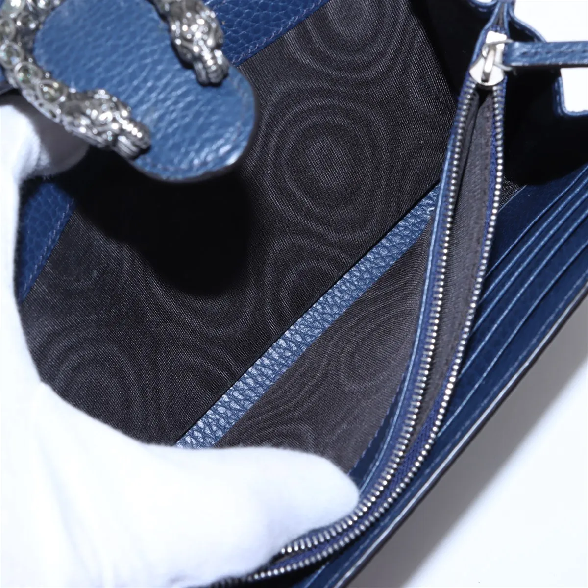 Dionysus Leather Chain Wallet Blue 401231 — view 9