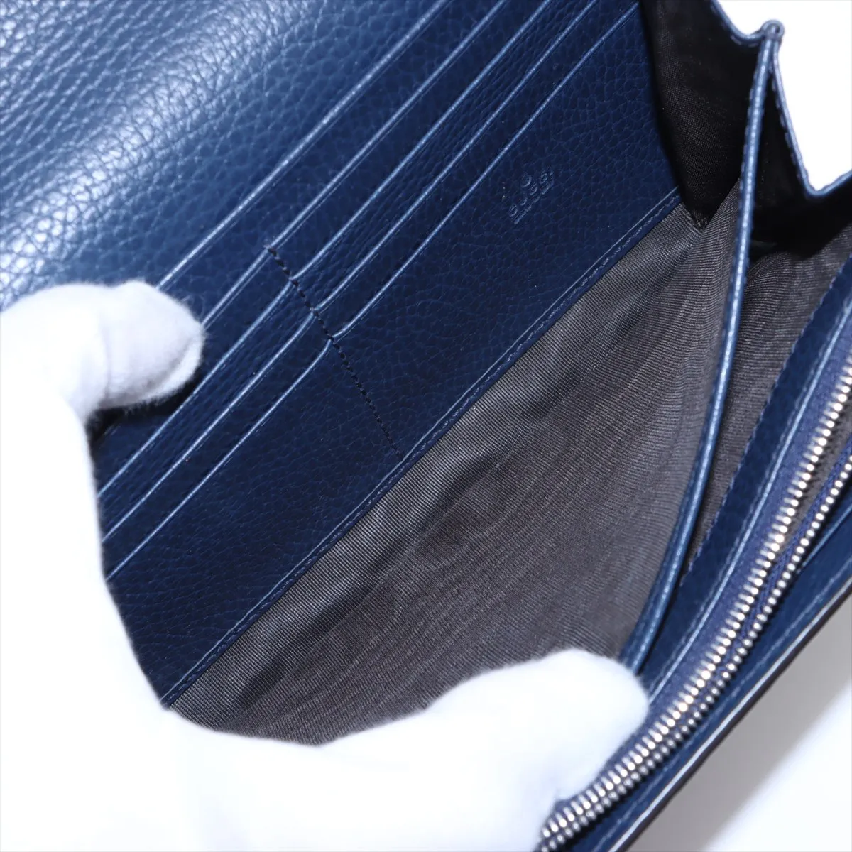 Dionysus Leather Chain Wallet Blue 401231 — view 10