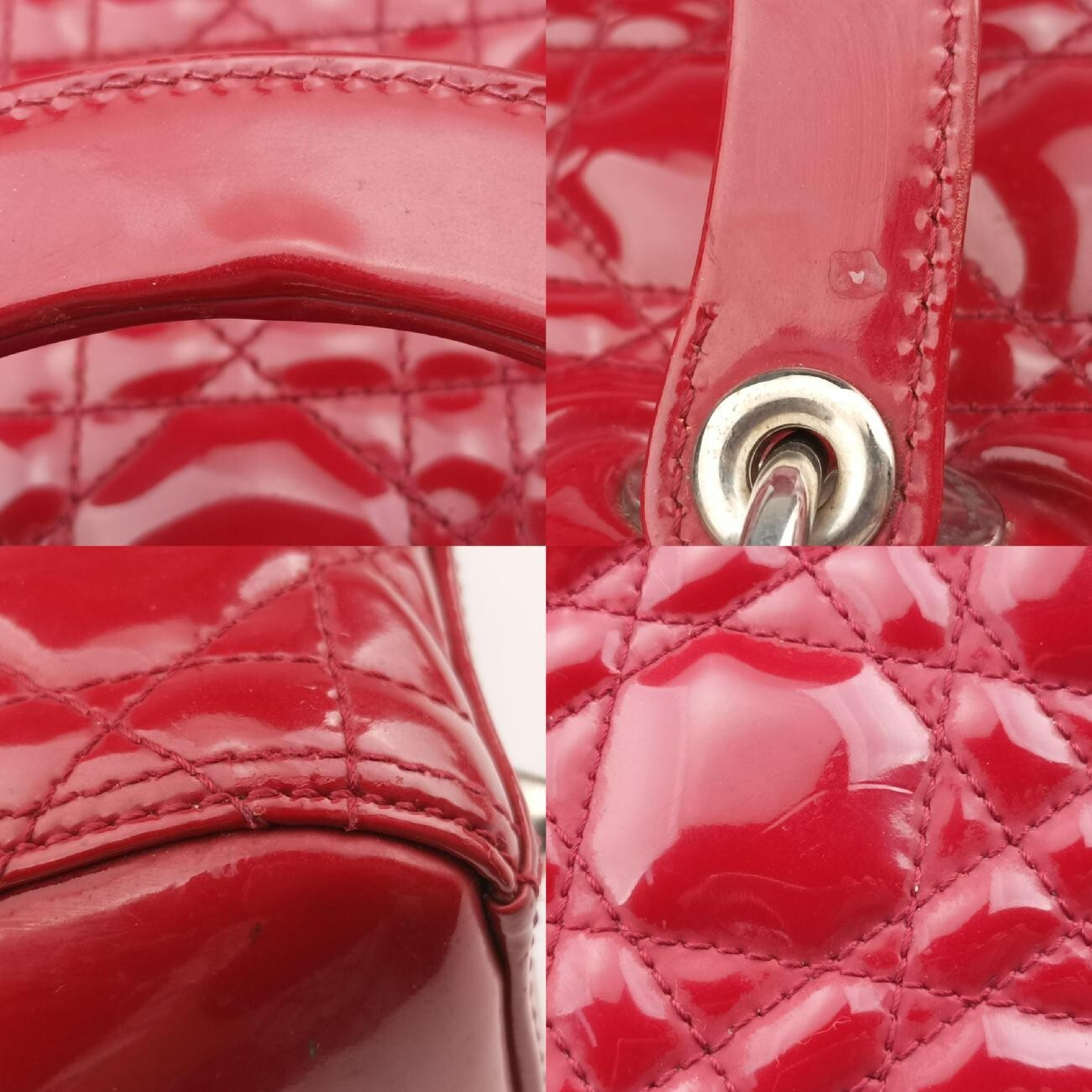 Lady Dior Red Patent Leather Handbag 05-MA-0152 — view 9