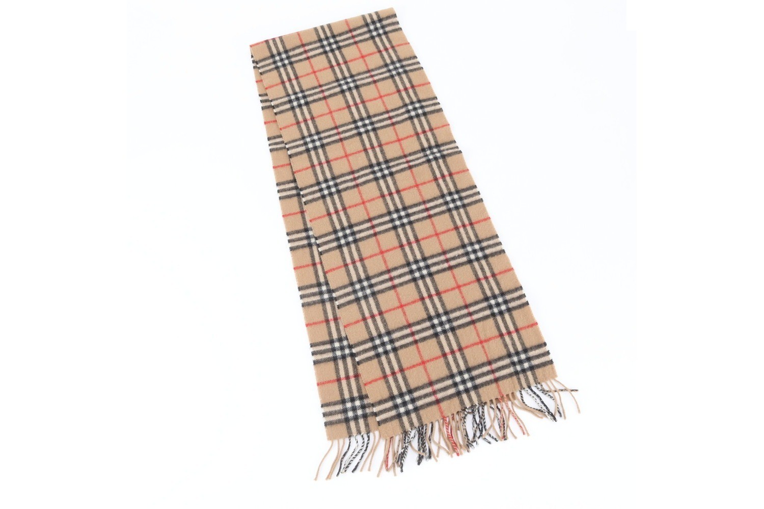 Nova Check scarf with tags attached. — view 2