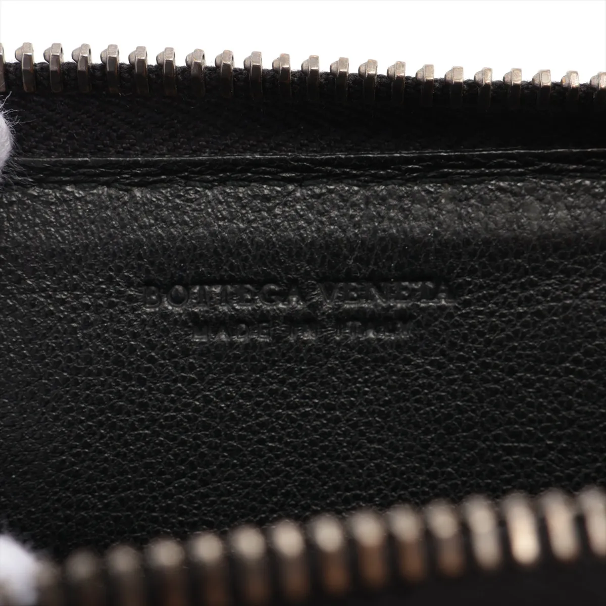 Intrecciato Leather Coin Case, Black — view 7