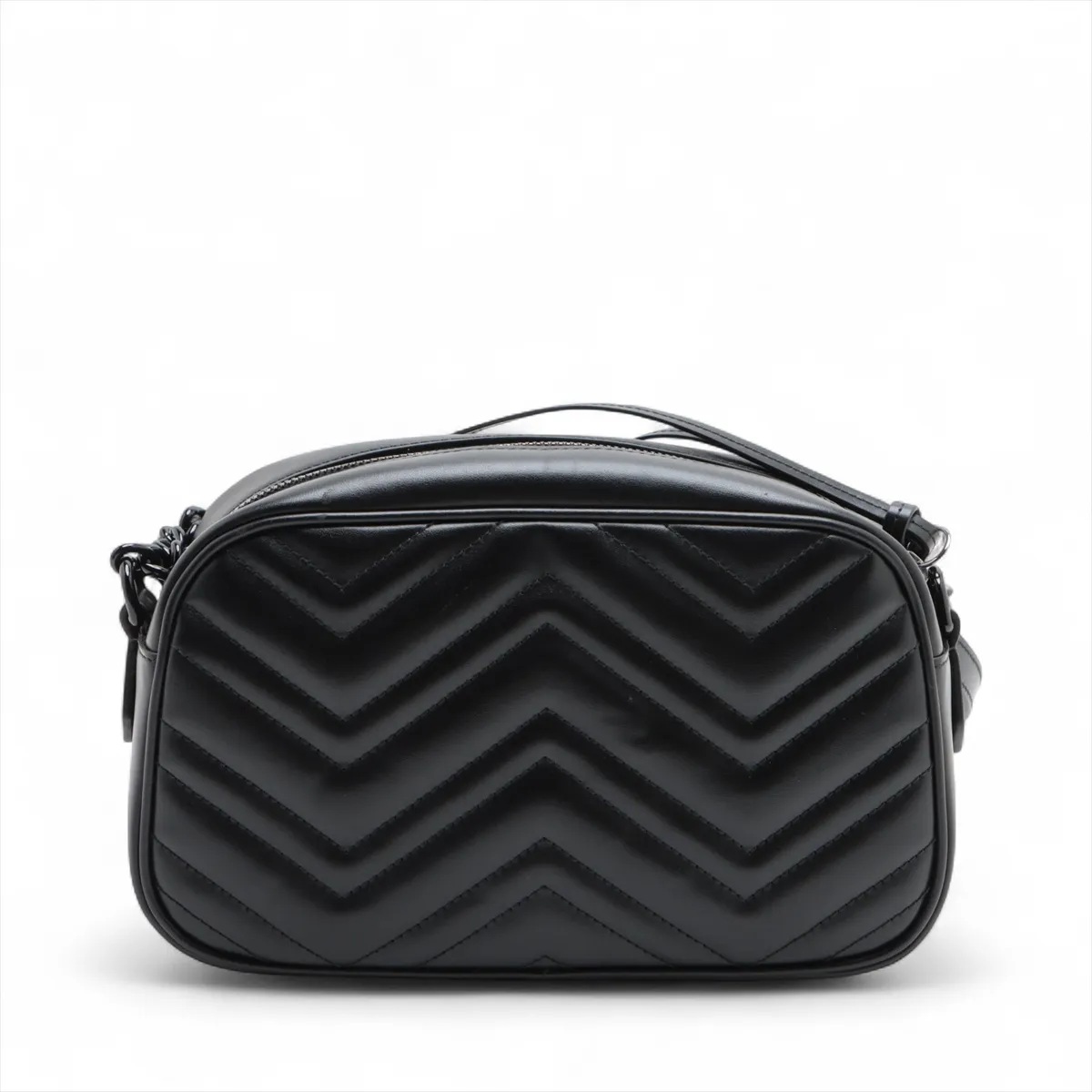 GG Marmont PVC x Leather Chain Shoulder Bag, Black, 447632 — view 2