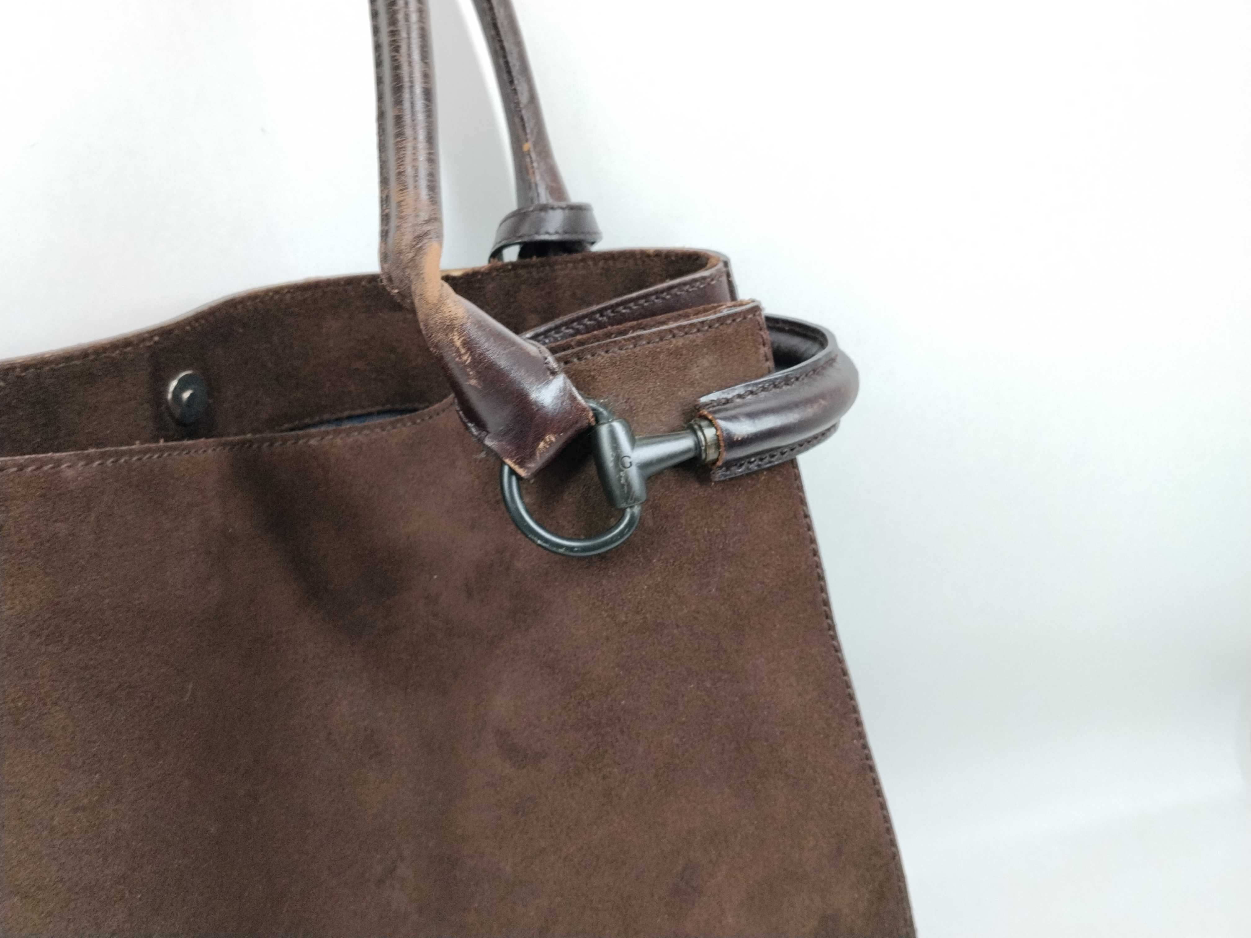 101346 Tote Bag, Brown Suede Tote Bag — view 3