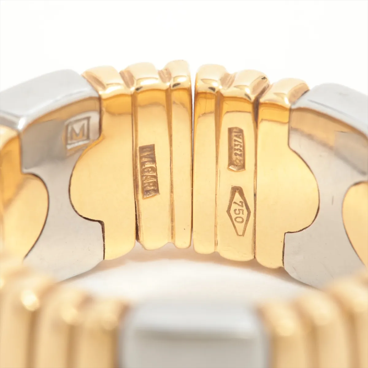 Parentesi Diamond Ring, 750 (Yellow Gold) x Stainless Steel, 12.4g, Condition M, — view 3