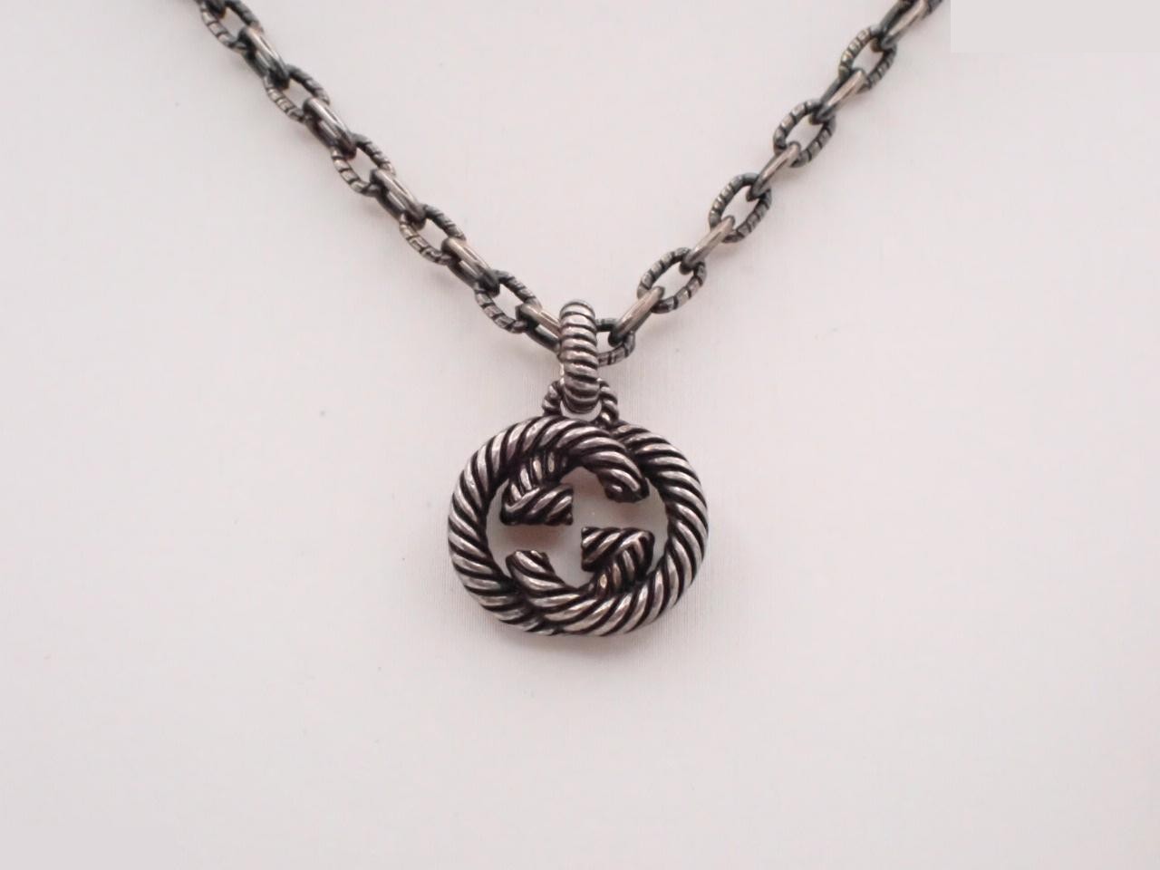 Interlocking G Necklace, 925 Sterling Silver, 19.1g, Chain approx. 50cm