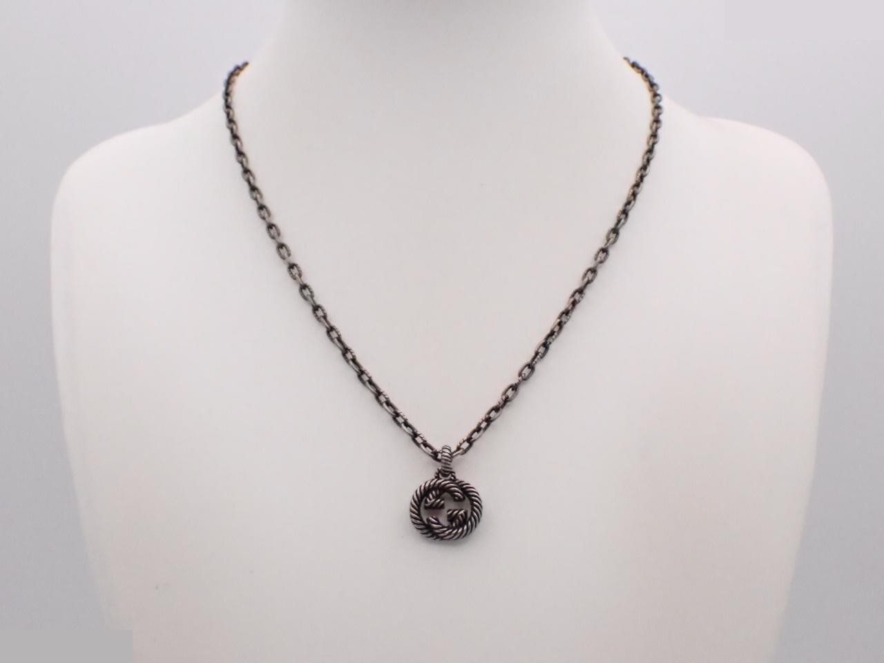 Interlocking G Necklace, 925 Sterling Silver, 19.1g, Chain approx. 50cm — view 3