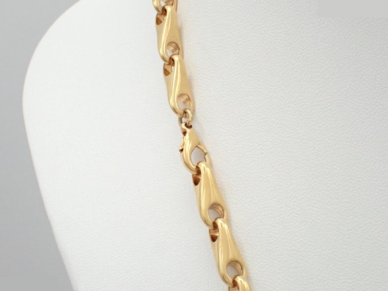 Circle logo necklace, gold color, neck circumference approximately 67cm — view 2