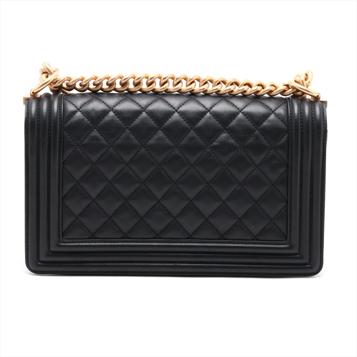 Boy Chanel 25 Lambskin Chain Shoulder Bag, Black with Gold Hardware, 26372447, Serial Number 26, A67086 — view 2