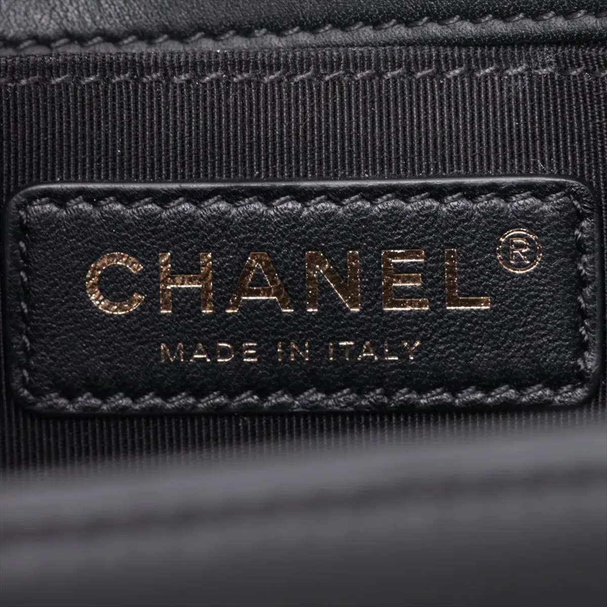 Boy Chanel 25 Lambskin Chain Shoulder Bag, Black with Gold Hardware, 26372447, Serial Number 26, A67086 — view 8