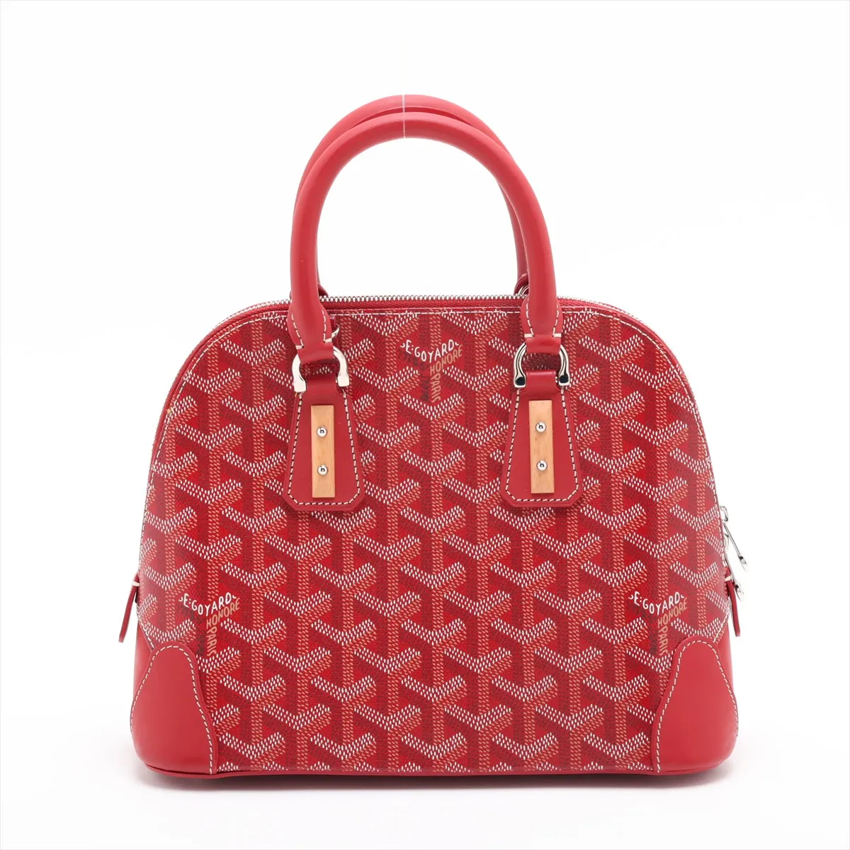 Vendome Mini PVC x Leather 2-Way Handbag, Red — view 2