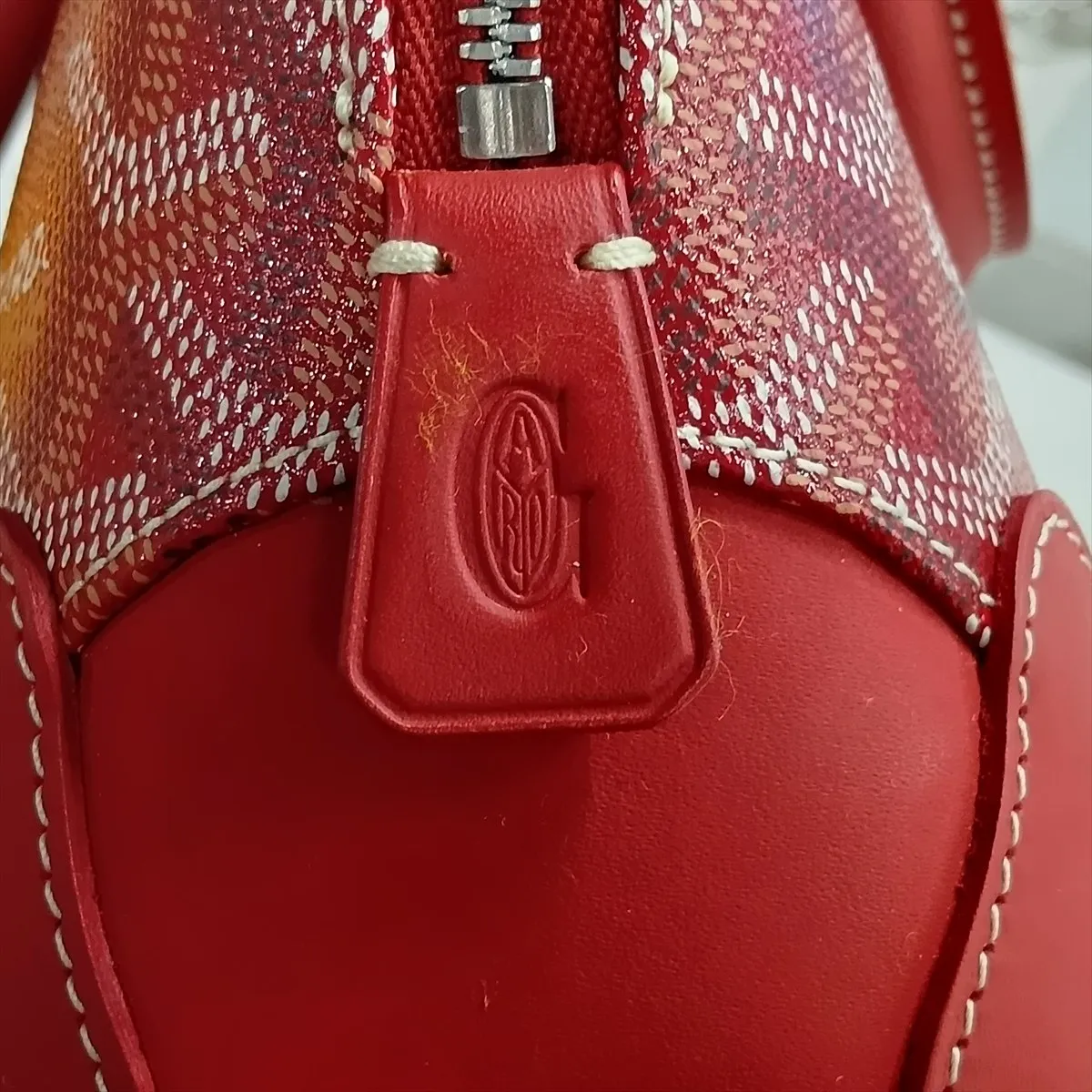 Vendome Mini PVC x Leather 2-Way Handbag, Red — view 12