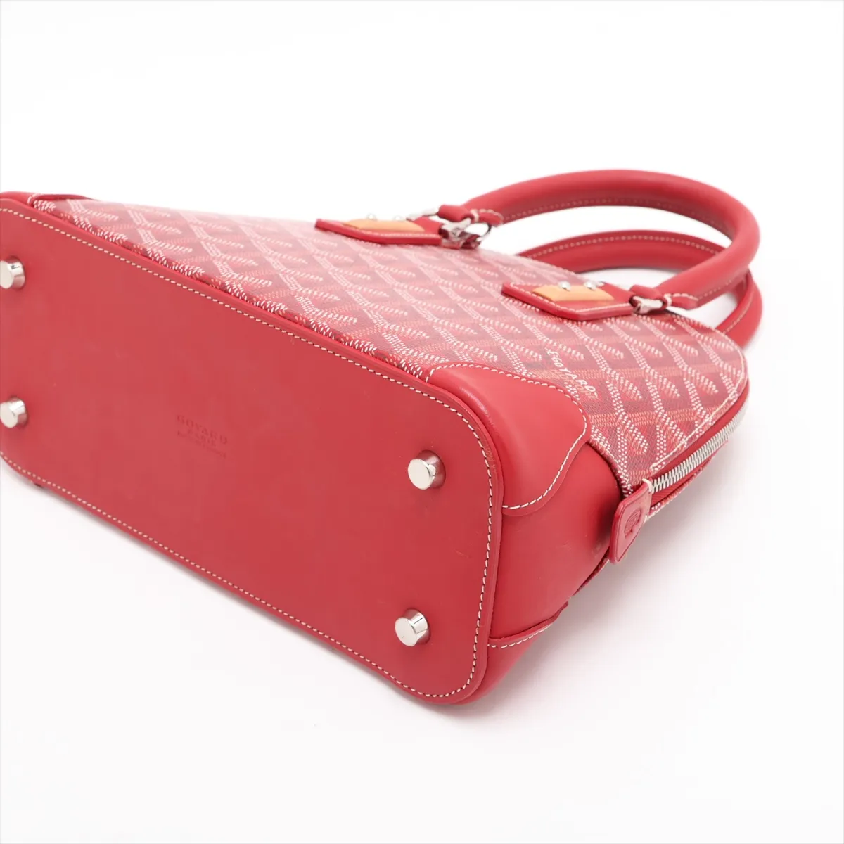 Vendome Mini PVC x Leather 2-Way Handbag, Red — view 3