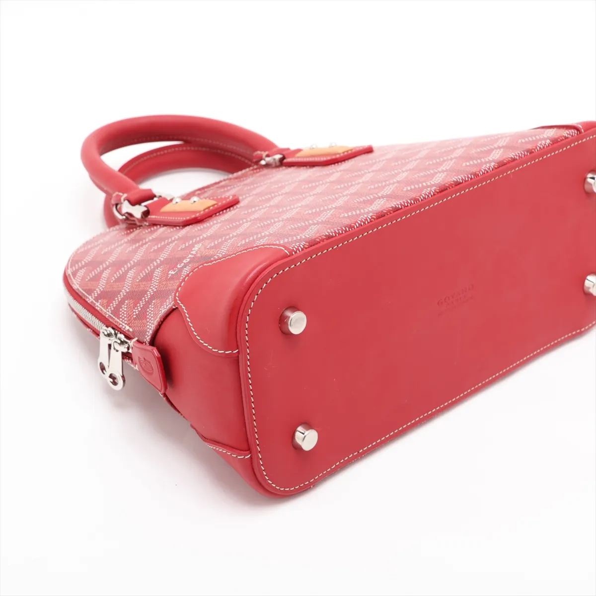 Vendome Mini PVC x Leather 2-Way Handbag, Red — view 4
