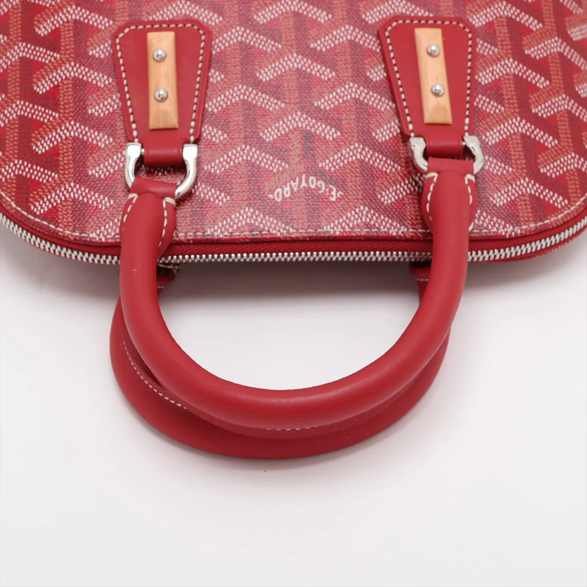 Vendome Mini PVC x Leather 2-Way Handbag, Red — view 5