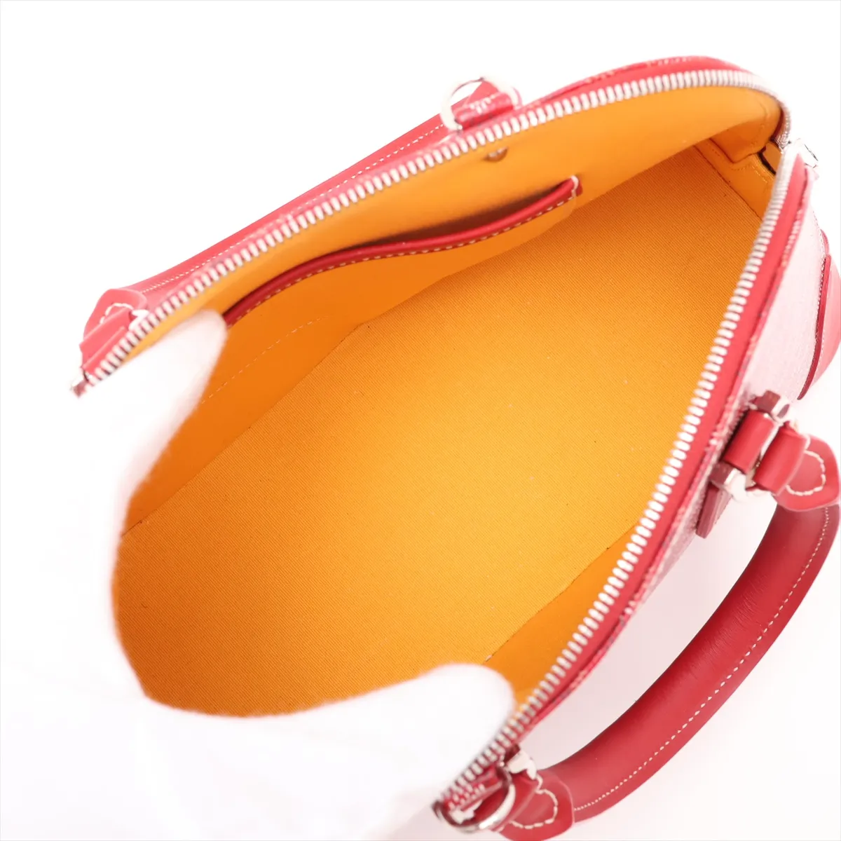 Vendome Mini PVC x Leather 2-Way Handbag, Red — view 8
