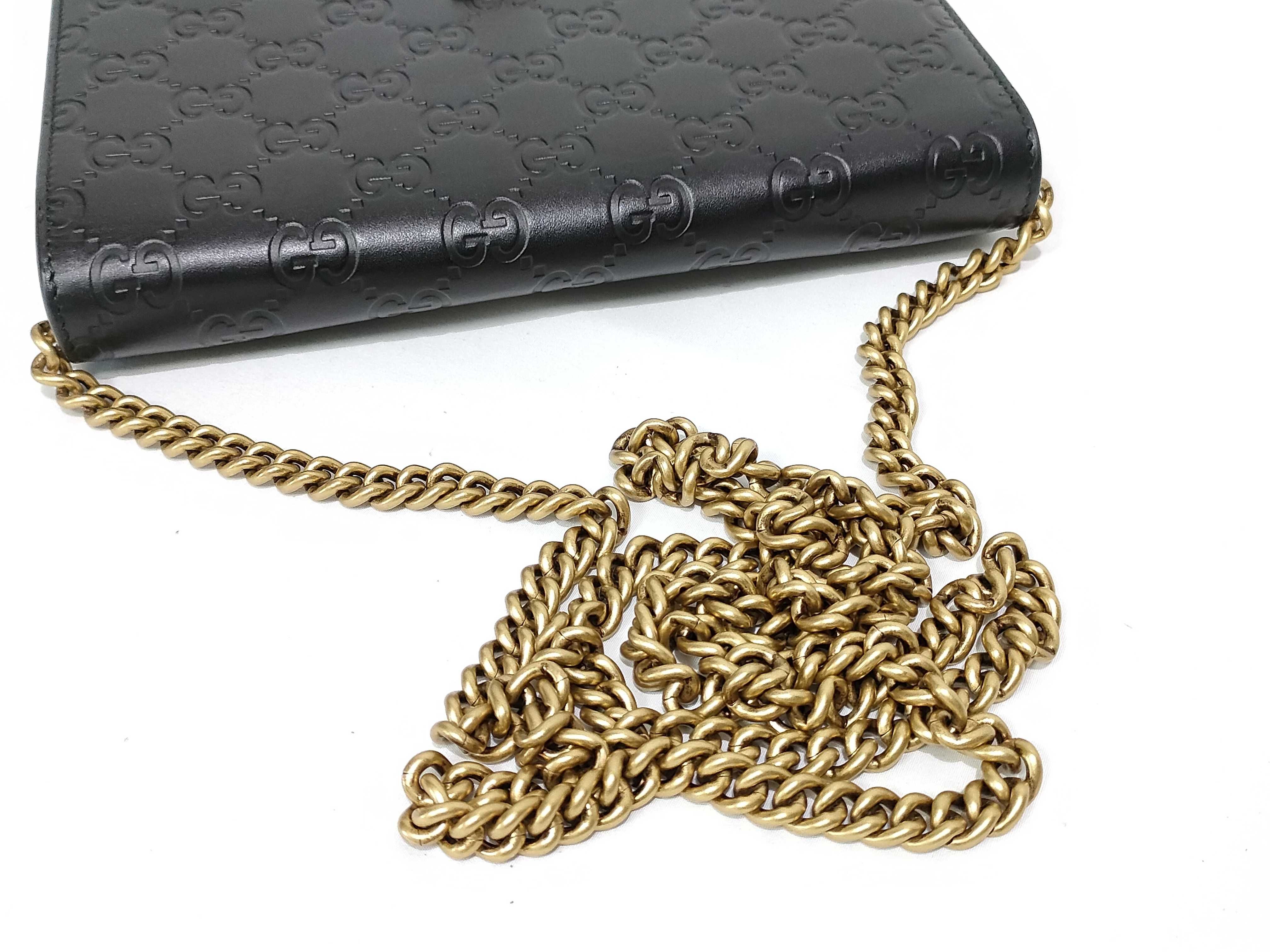 GG Cat Head Chain Shoulder Bag WOC Black 548060 Shoulder Bag — view 3