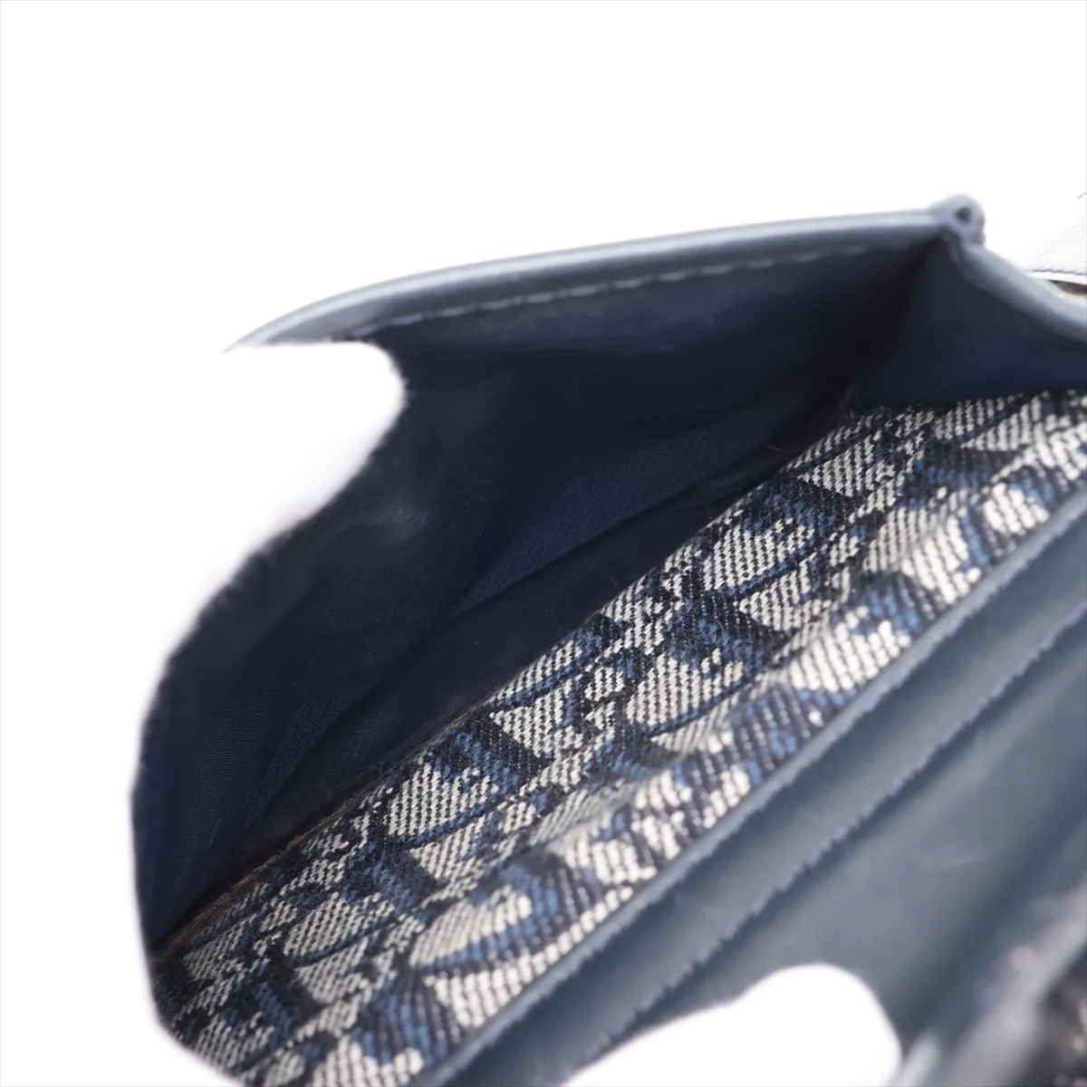 Trotter Canvas x Leather Tote Bag, Navy — view 13