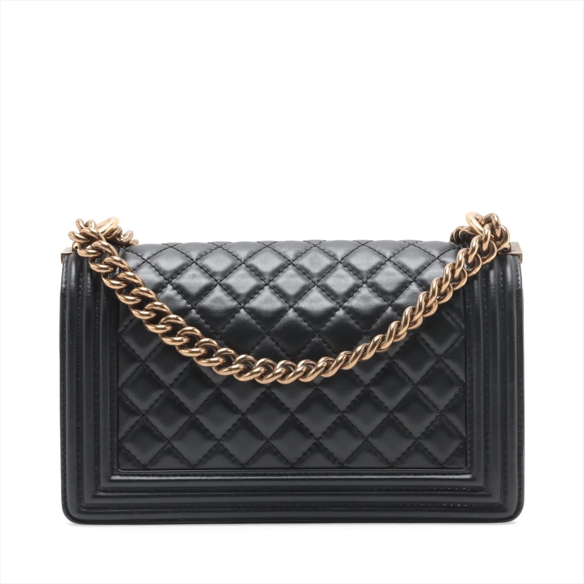 Boy Chanel 25 Lambskin Chain Shoulder Bag, Black with Gold Hardware, 30422908 (Serial Number in the 30s), A67086 — view 2