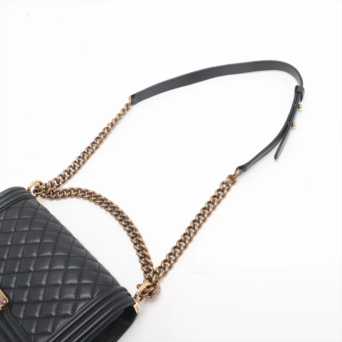 Boy Chanel 25 Lambskin Chain Shoulder Bag, Black with Gold Hardware, 30422908 (Serial Number in the 30s), A67086 — view 5
