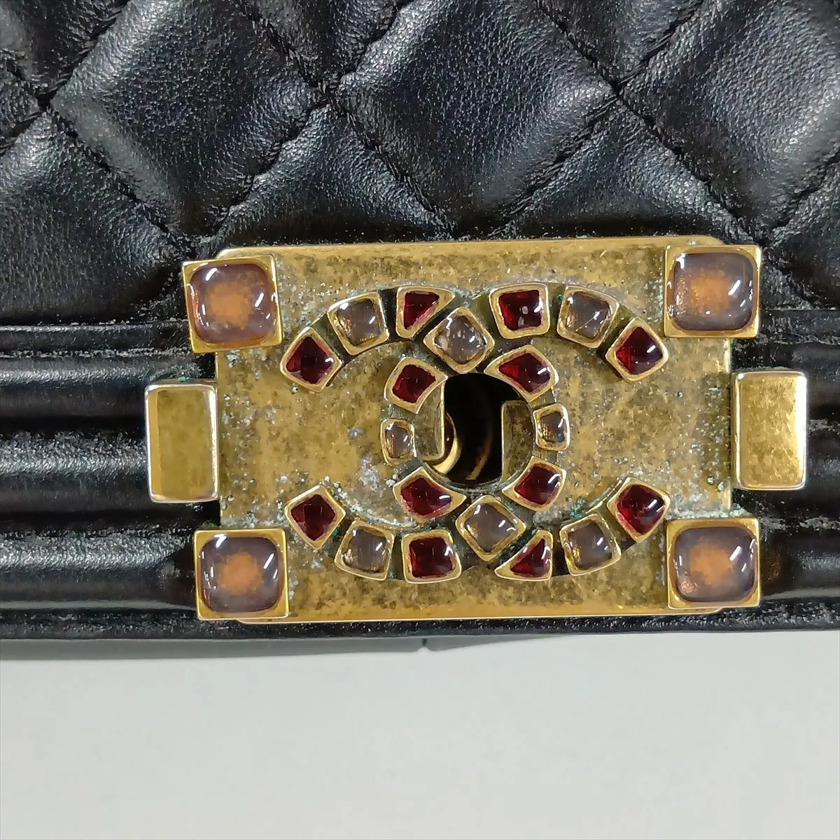 Boy Chanel 25 Lambskin Chain Shoulder Bag, Black with Gold Hardware, 30422908 (Serial Number in the 30s), A67086 — view 9