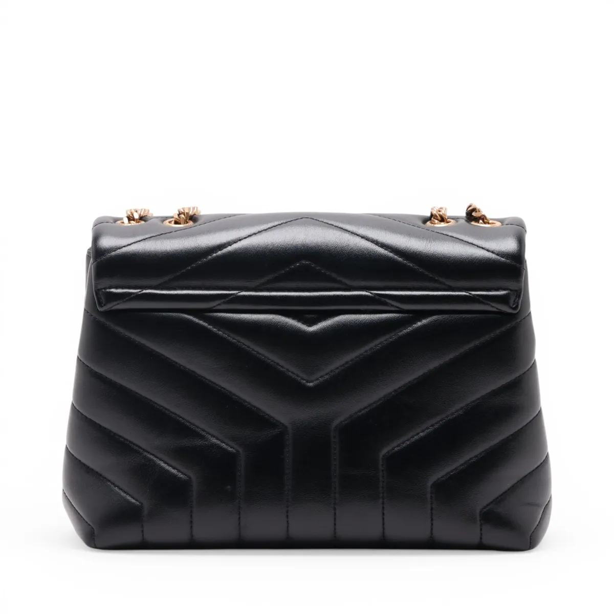 Loulou Leather Chain Shoulder Bag, Black, 494699 — view 2