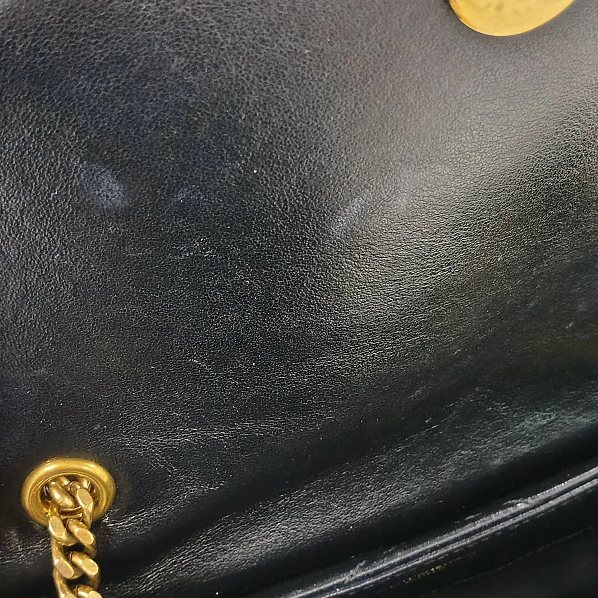 Loulou Leather Chain Shoulder Bag, Black, 494699 — view 12