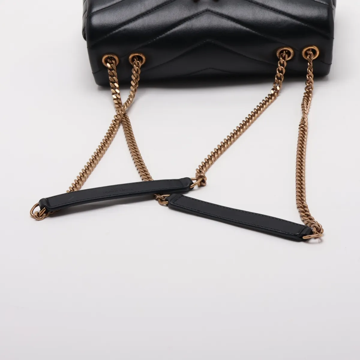 Loulou Leather Chain Shoulder Bag, Black, 494699 — view 5