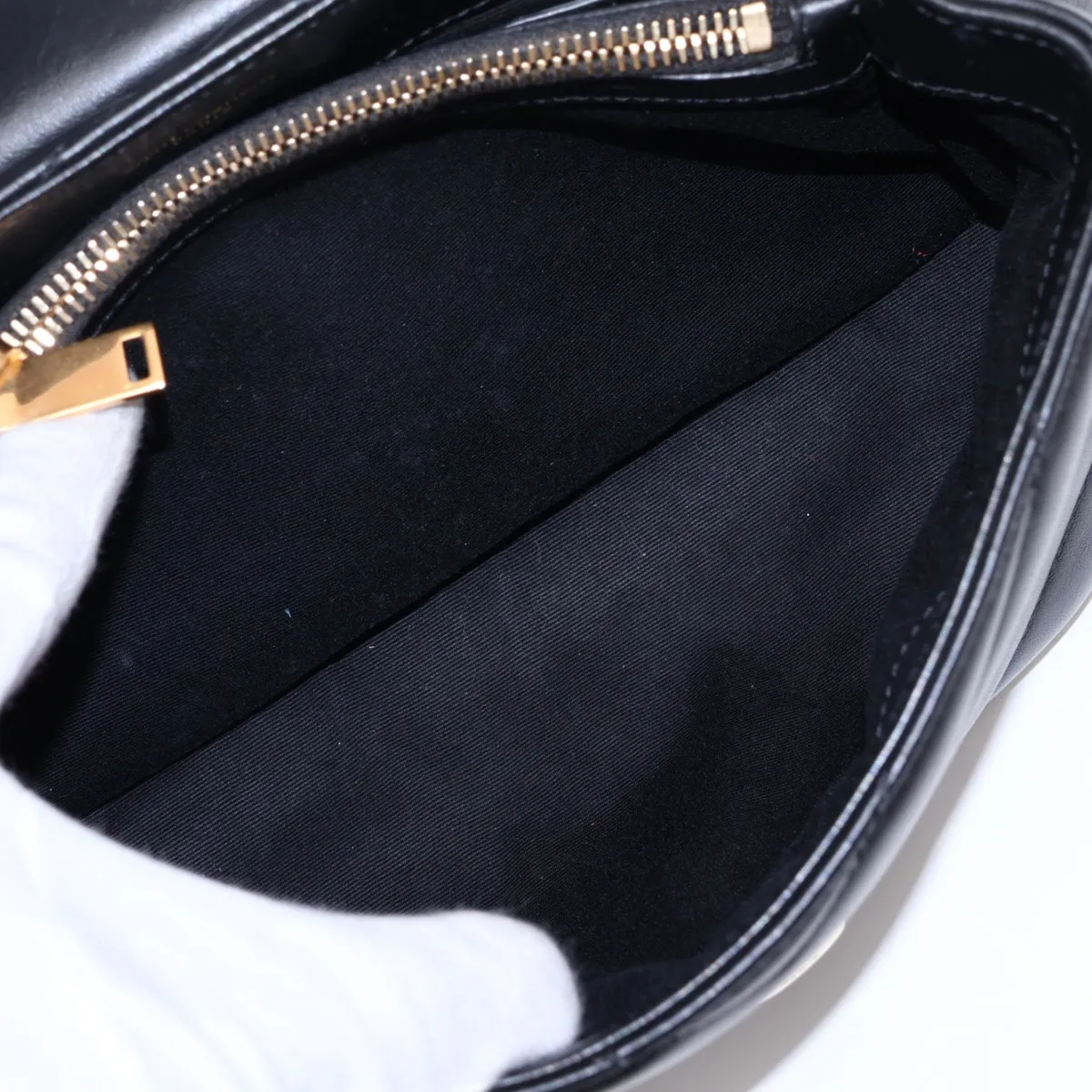 Loulou Leather Chain Shoulder Bag, Black, 494699 — view 7