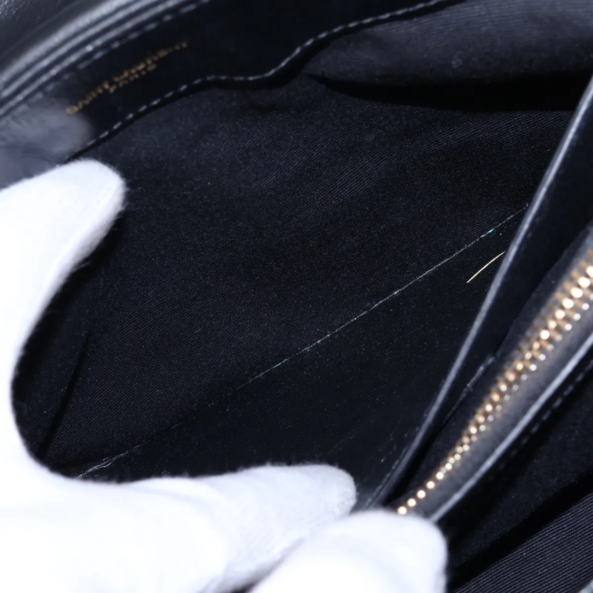 Loulou Leather Chain Shoulder Bag, Black, 494699 — view 10
