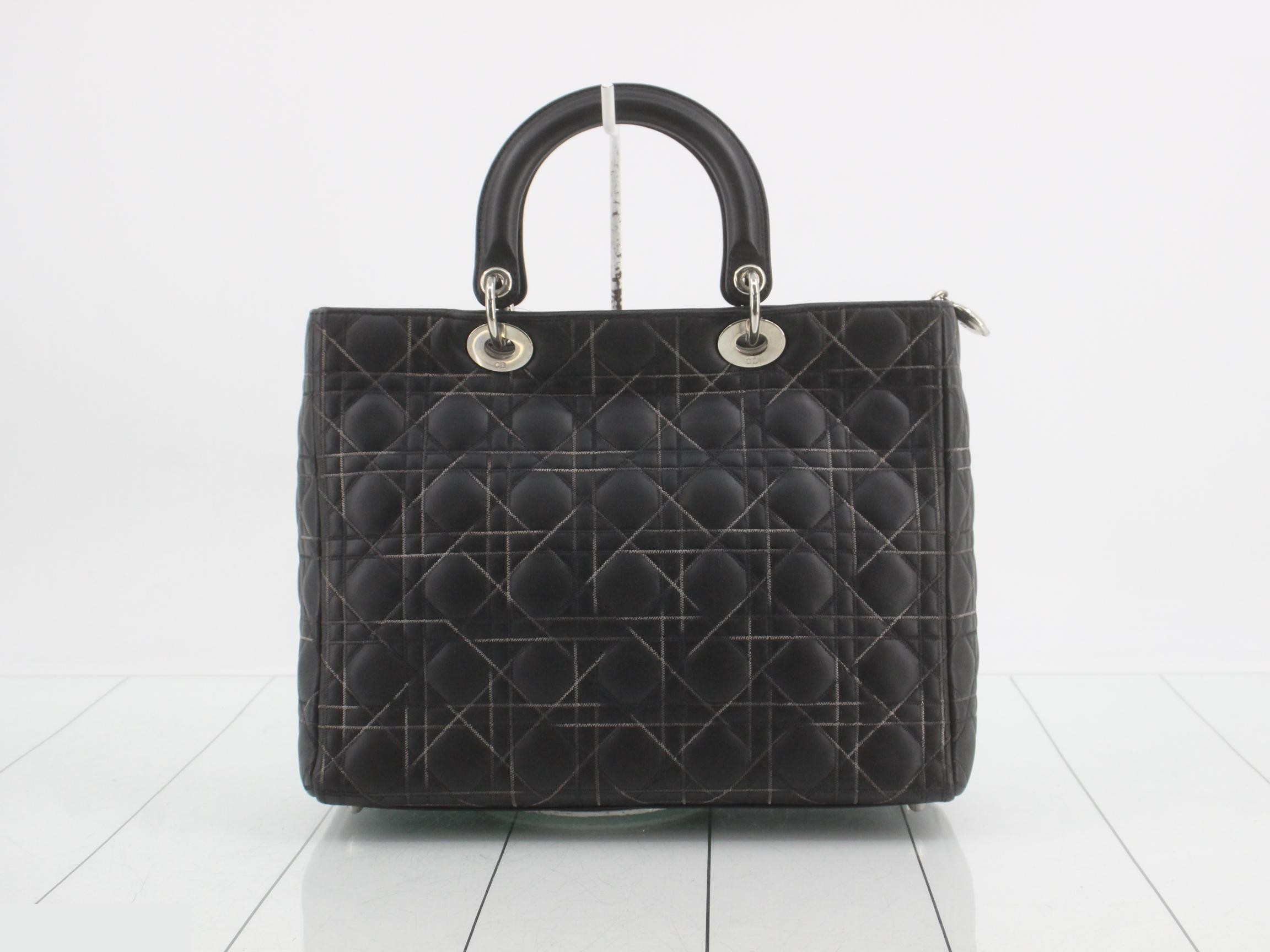 Lady Dior leather bag, black, 2-way handle, gold hardware, strap included. — view 2