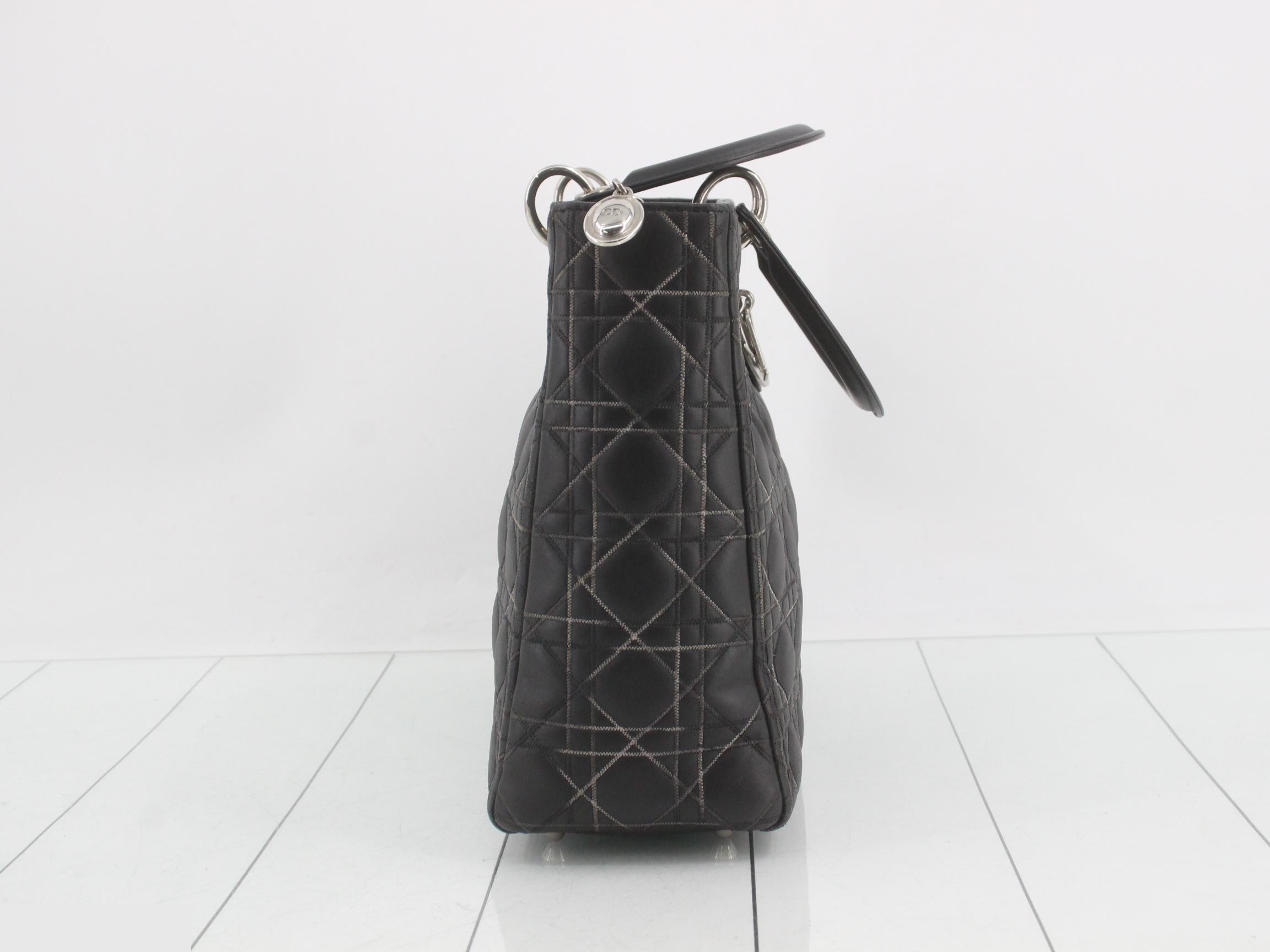 Lady Dior leather bag, black, 2-way handle, gold hardware, strap included. — view 4