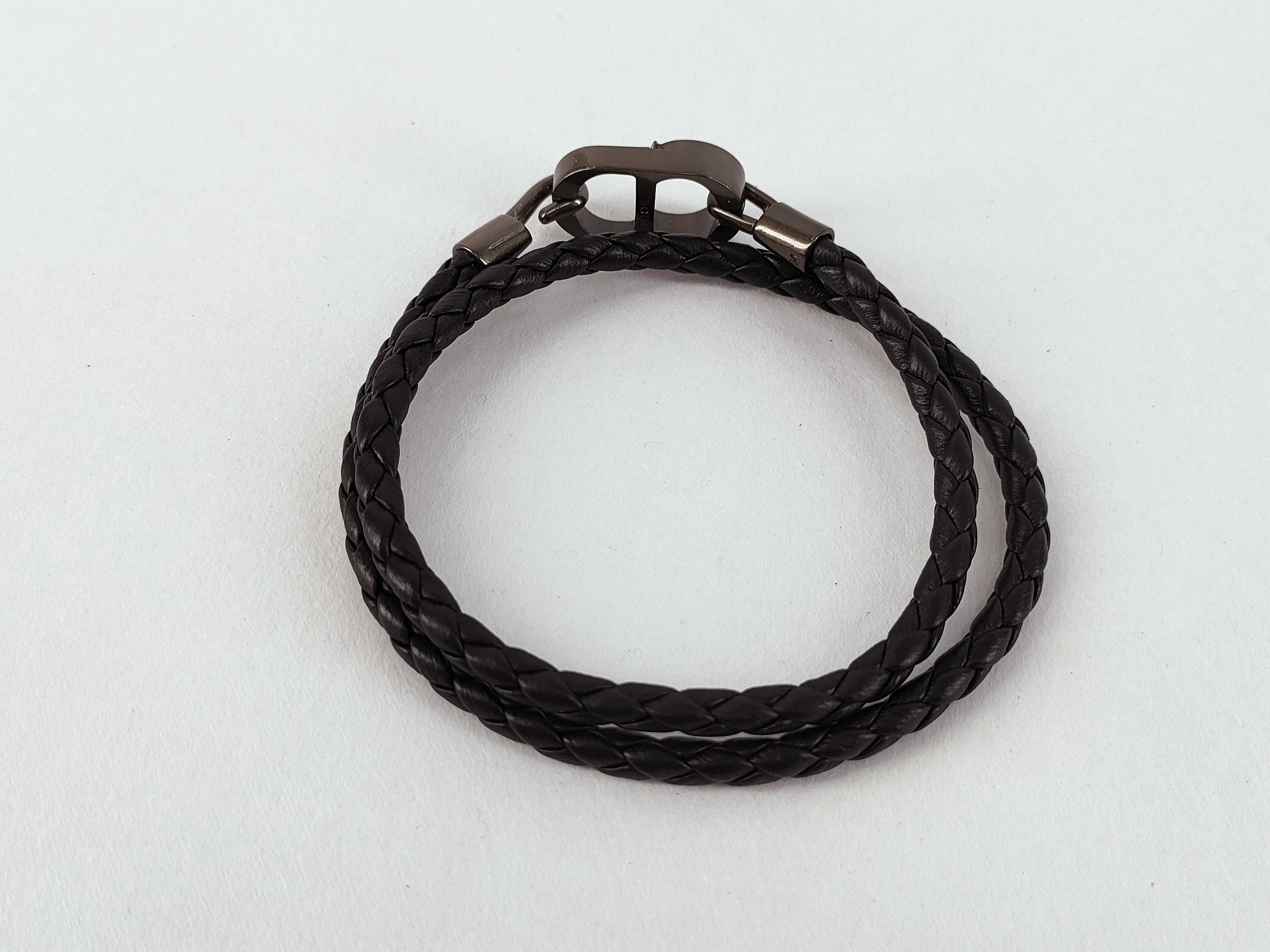 ICON Braided Leather Double Bracelet, Size M (Bracelet/Bangle) — view 2