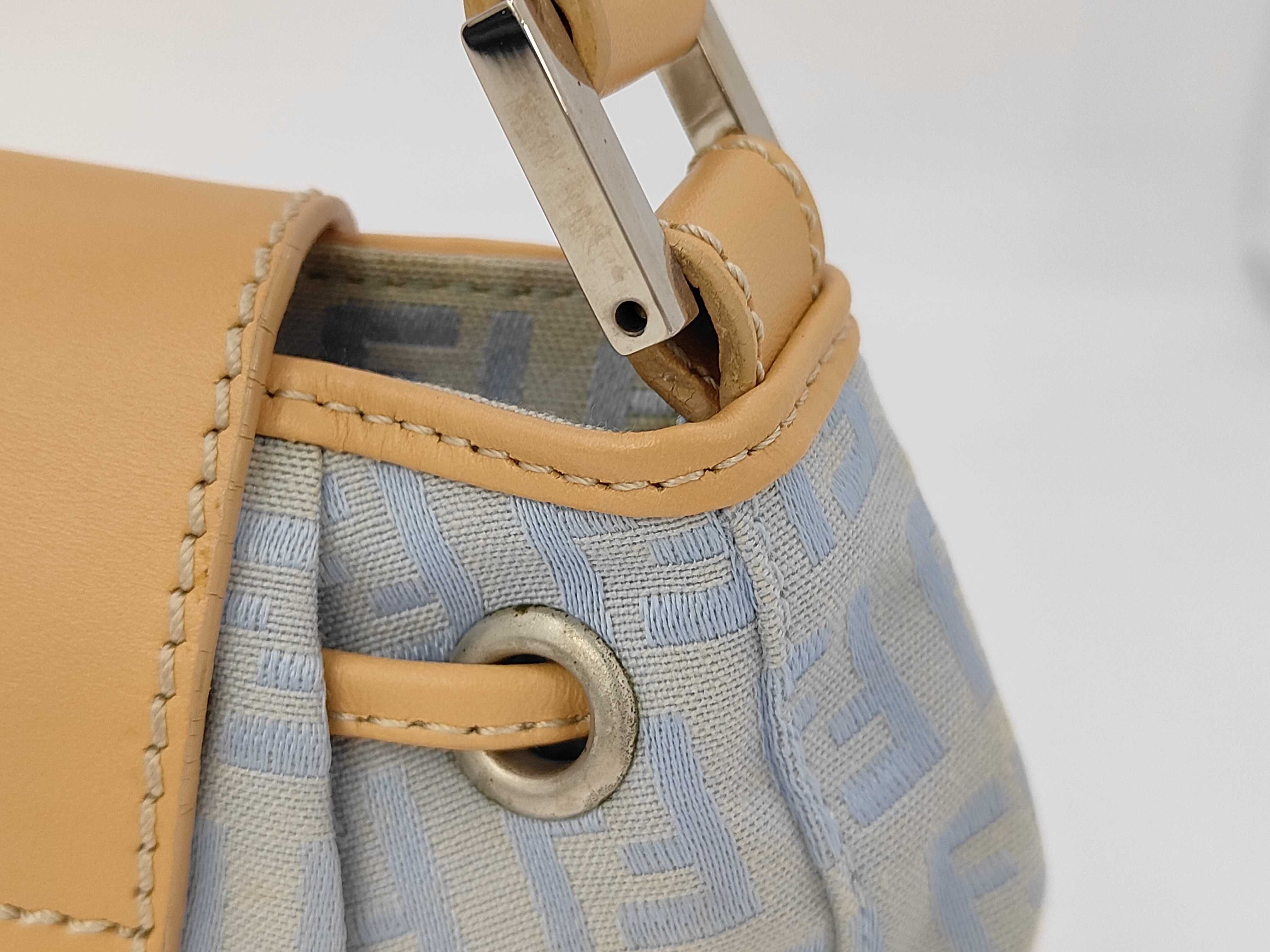 Zucca pattern Fendi Zucchino handbag blue shoulder bag — view 3