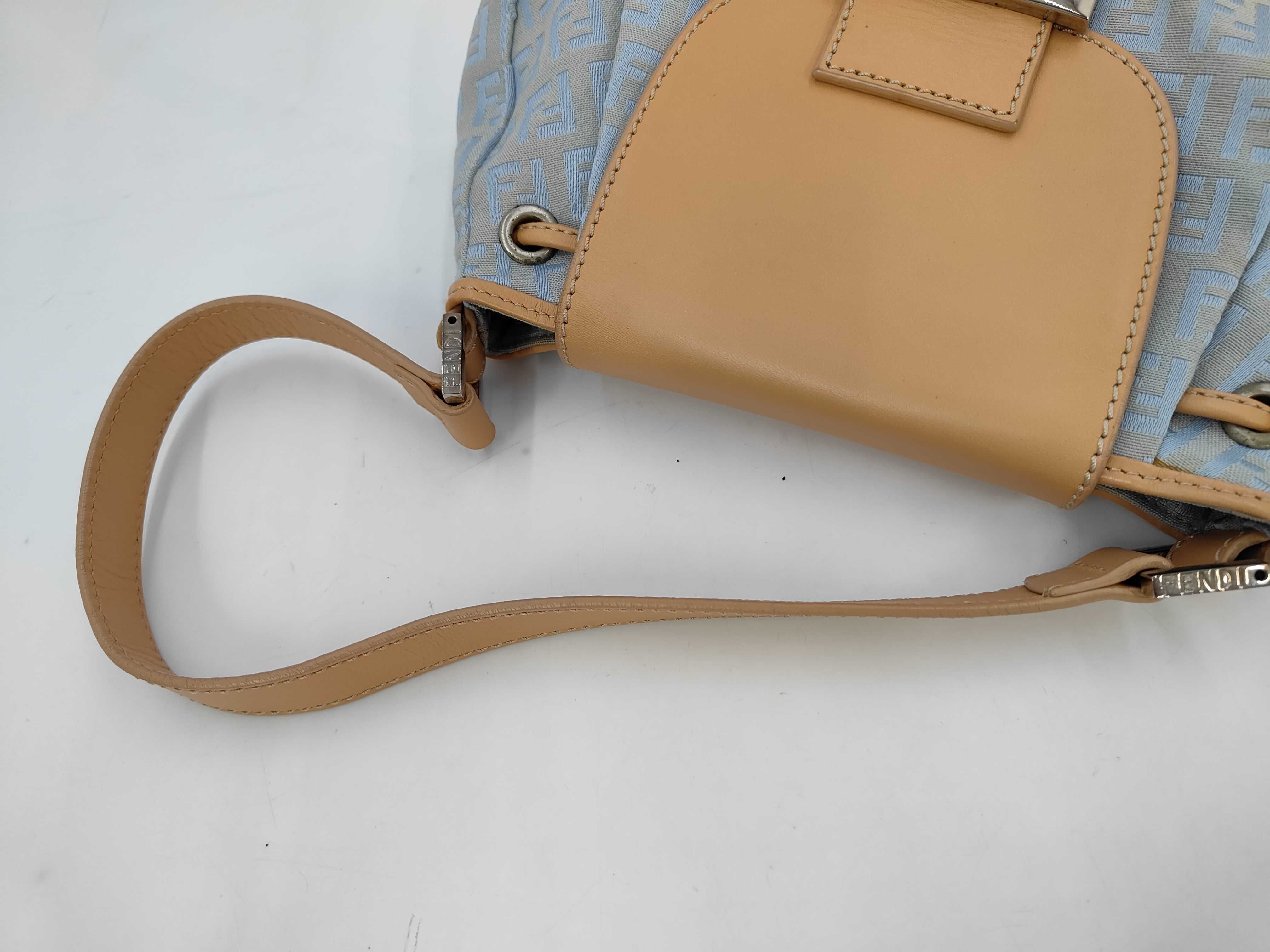 Zucca pattern Fendi Zucchino handbag blue shoulder bag — view 4