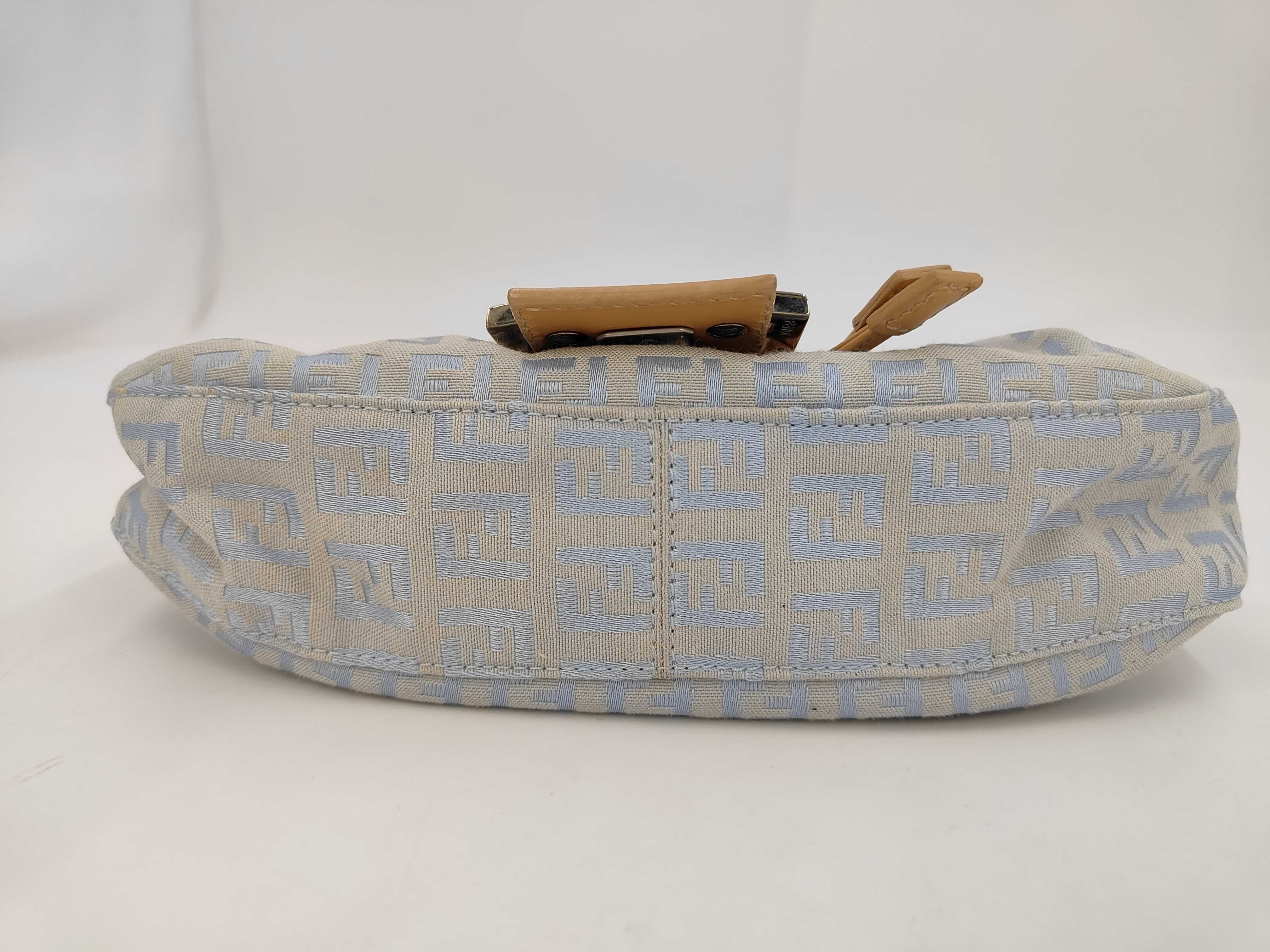 Zucca pattern Fendi Zucchino handbag blue shoulder bag — view 7