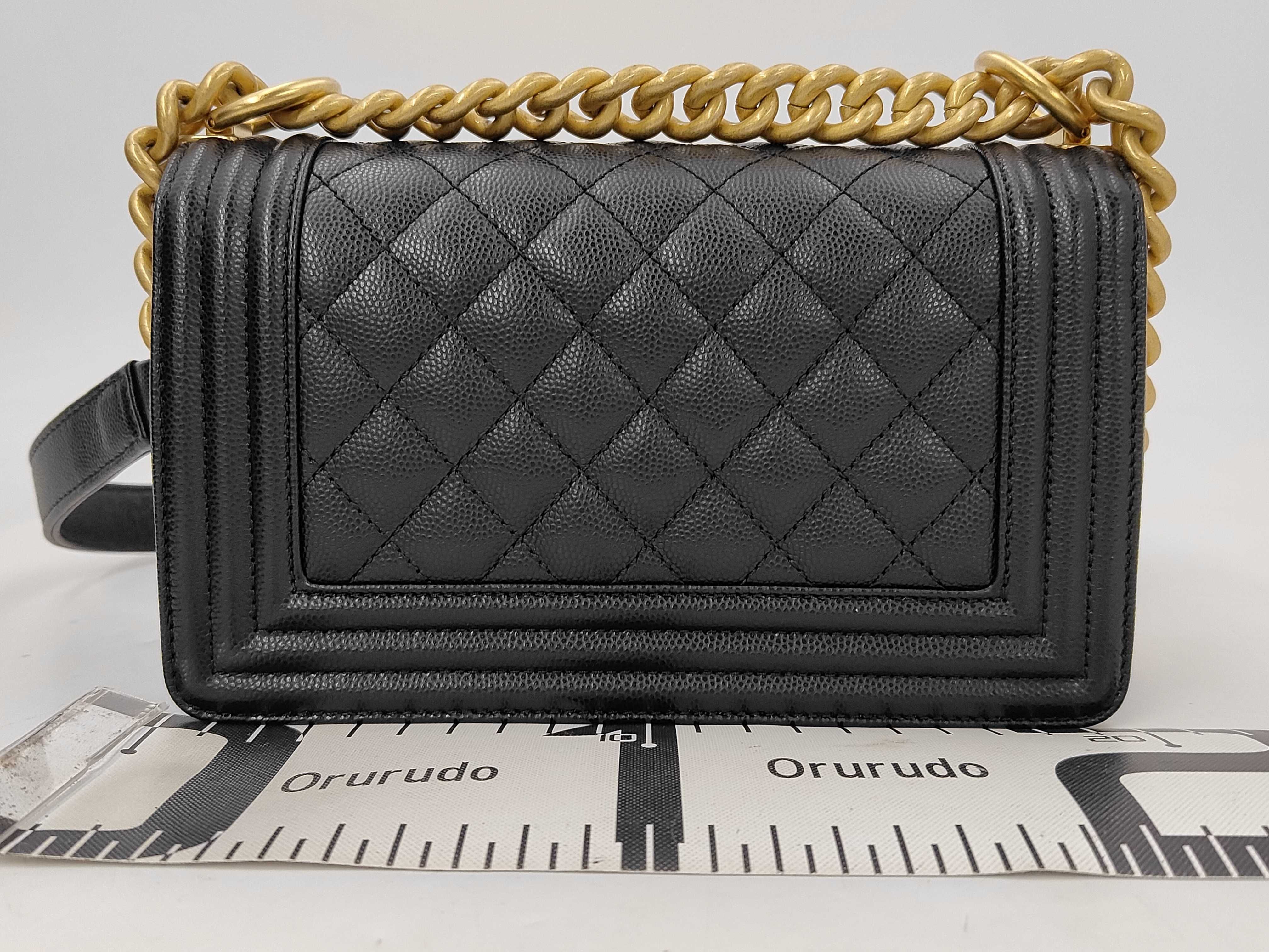Boy Chanel Chain Shoulder Bag, Black Caviar Leather, Gold Hardware. — view 2