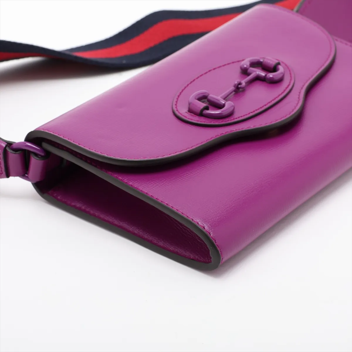 Horsebit 1955 Leather 2-Way Shoulder Bag, Purple, 724713 — view 4