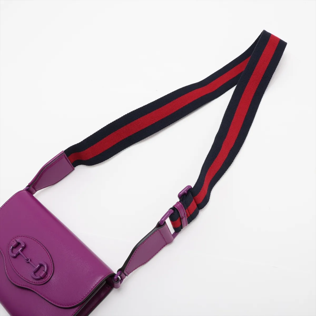 Horsebit 1955 Leather 2-Way Shoulder Bag, Purple, 724713 — view 5