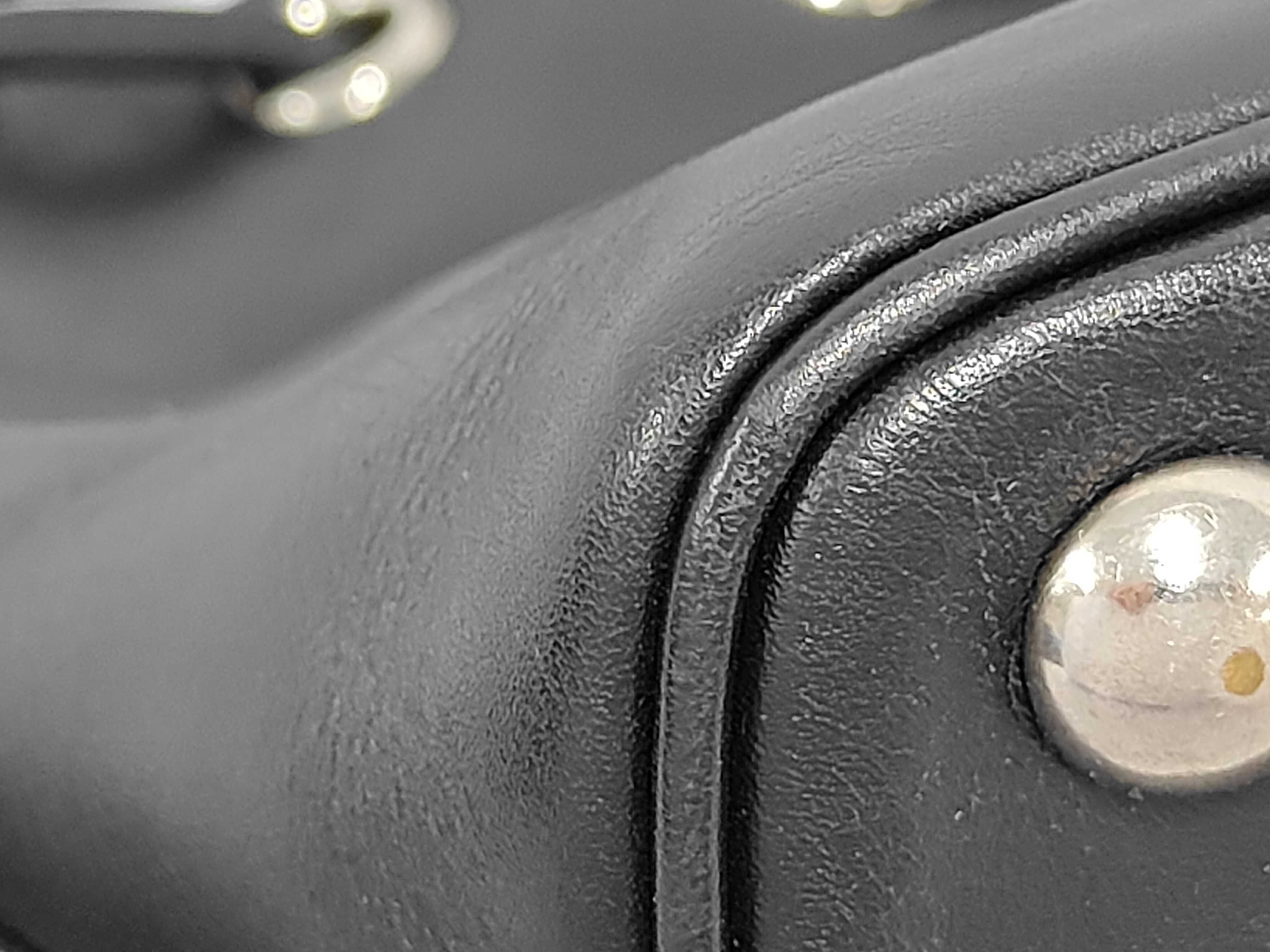 357603 Emmanuel Bucket Bag Leather Black Shoulder Bag — view 4