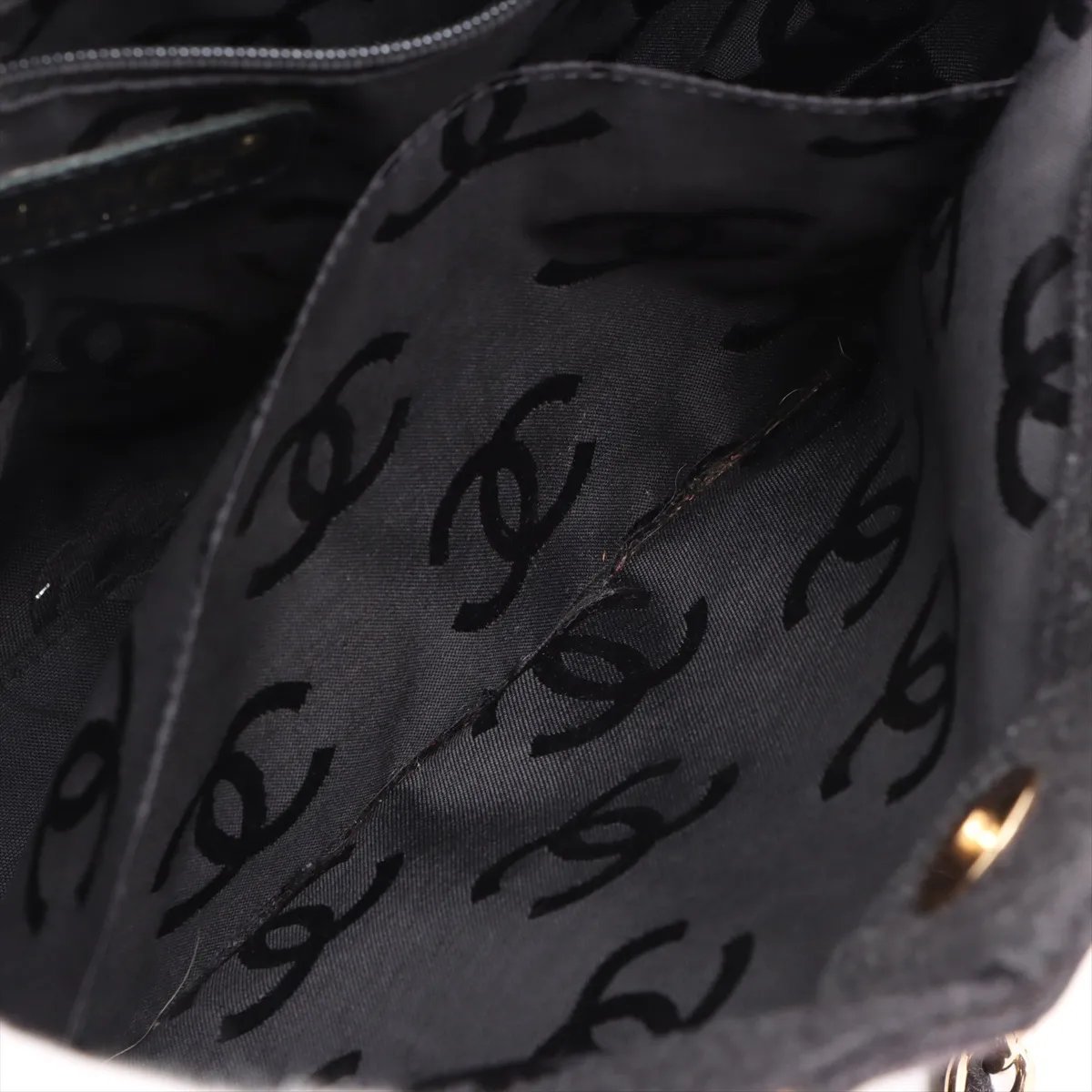 Wild Stitch Felt Chain Tote Bag Black Gold Hardware 8524307 No. 8 — view 9