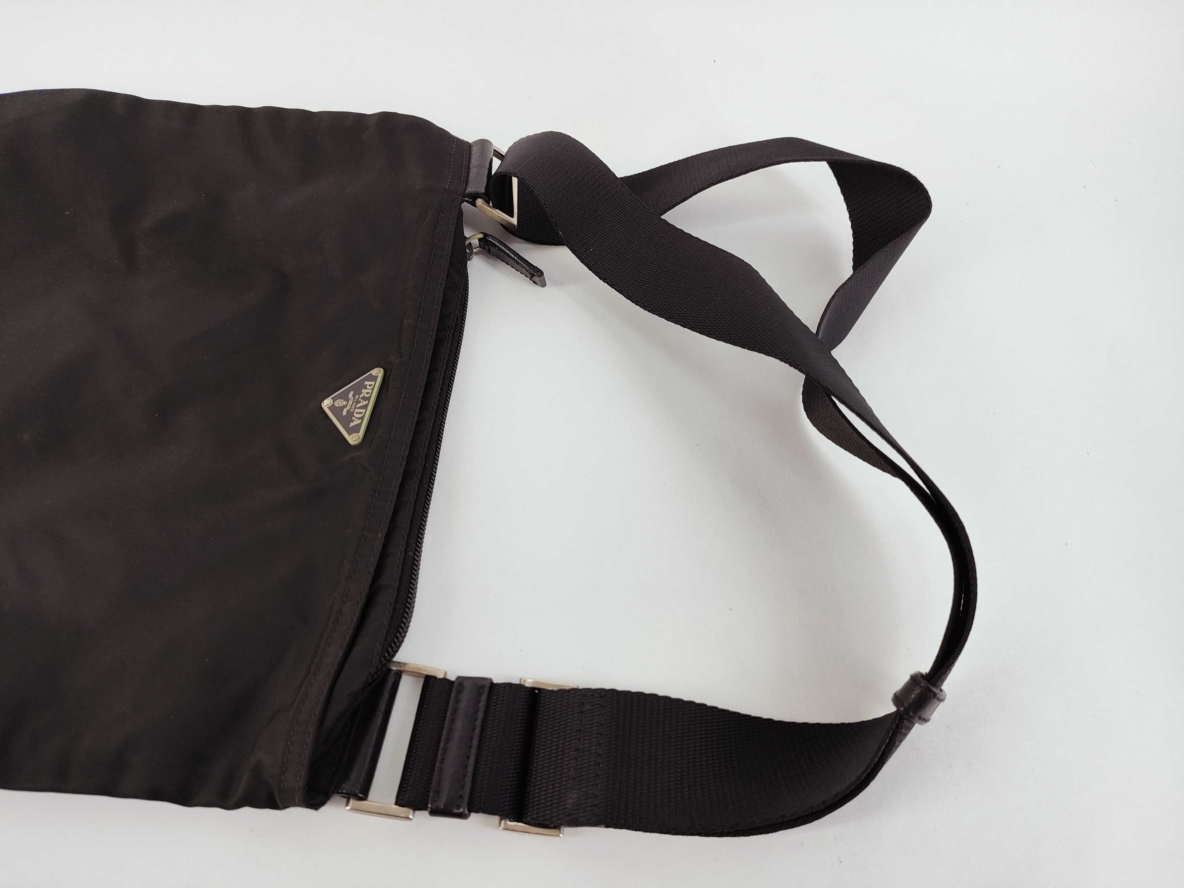 Nylon Shoulder Bag with Triangle Logo Hardware — view 3