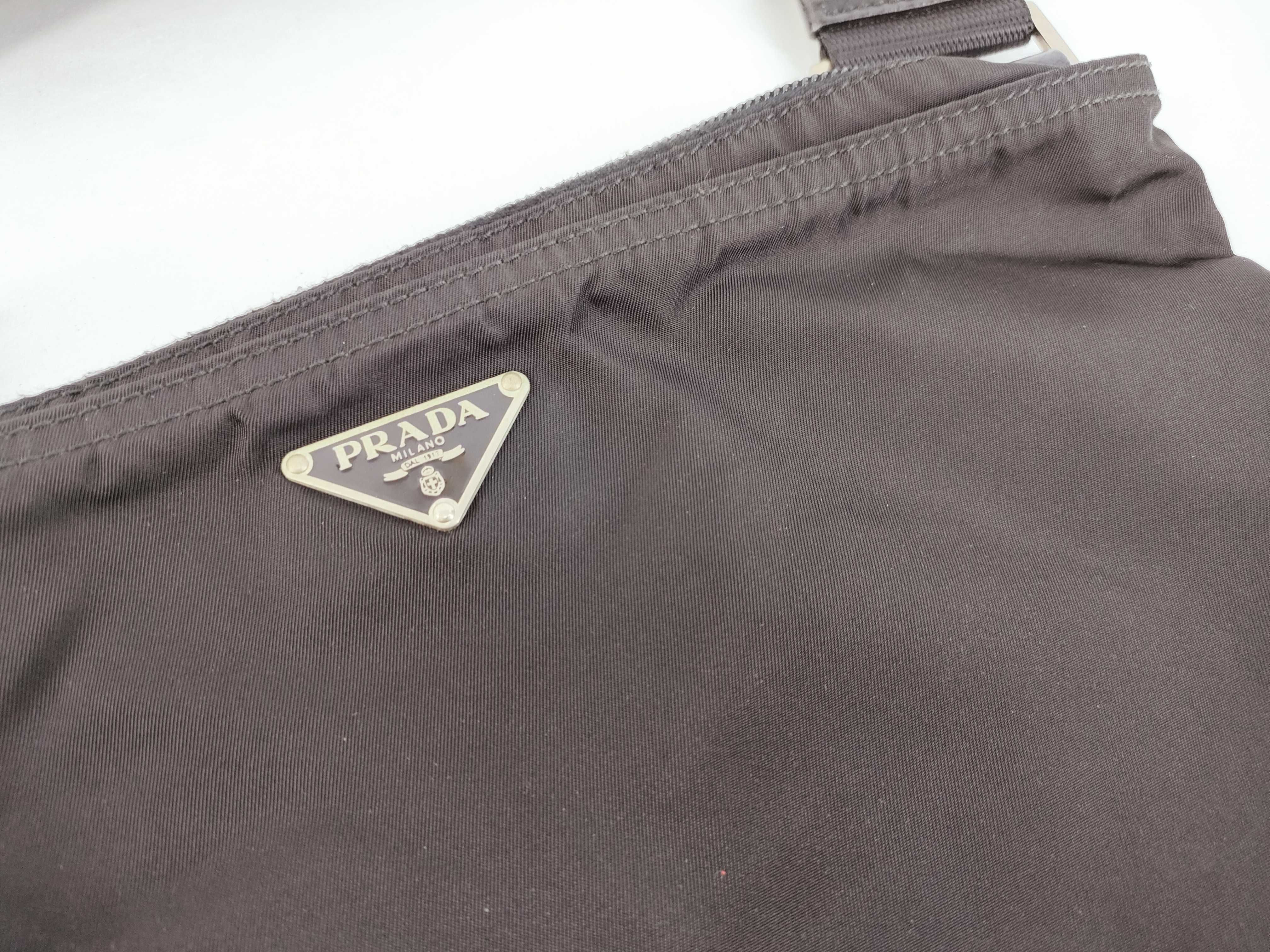 Nylon Shoulder Bag with Triangle Logo Hardware — view 8
