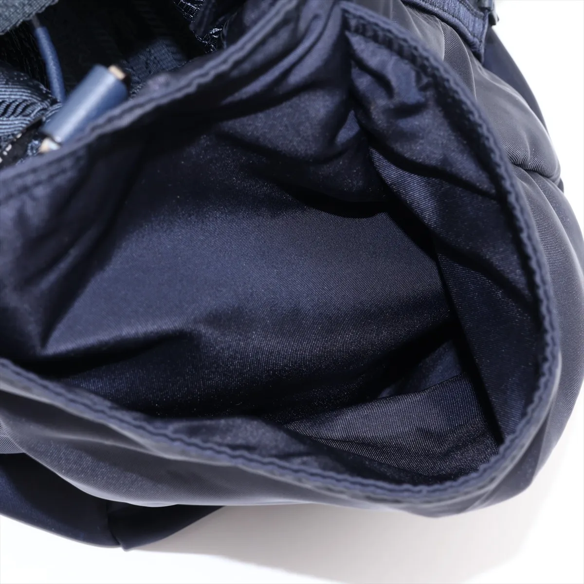Tessuto Nylon x Leather 2-Way Tote Bag, Navy — view 13