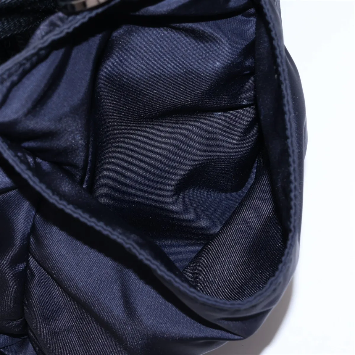 Tessuto Nylon x Leather 2-Way Tote Bag, Navy — view 14