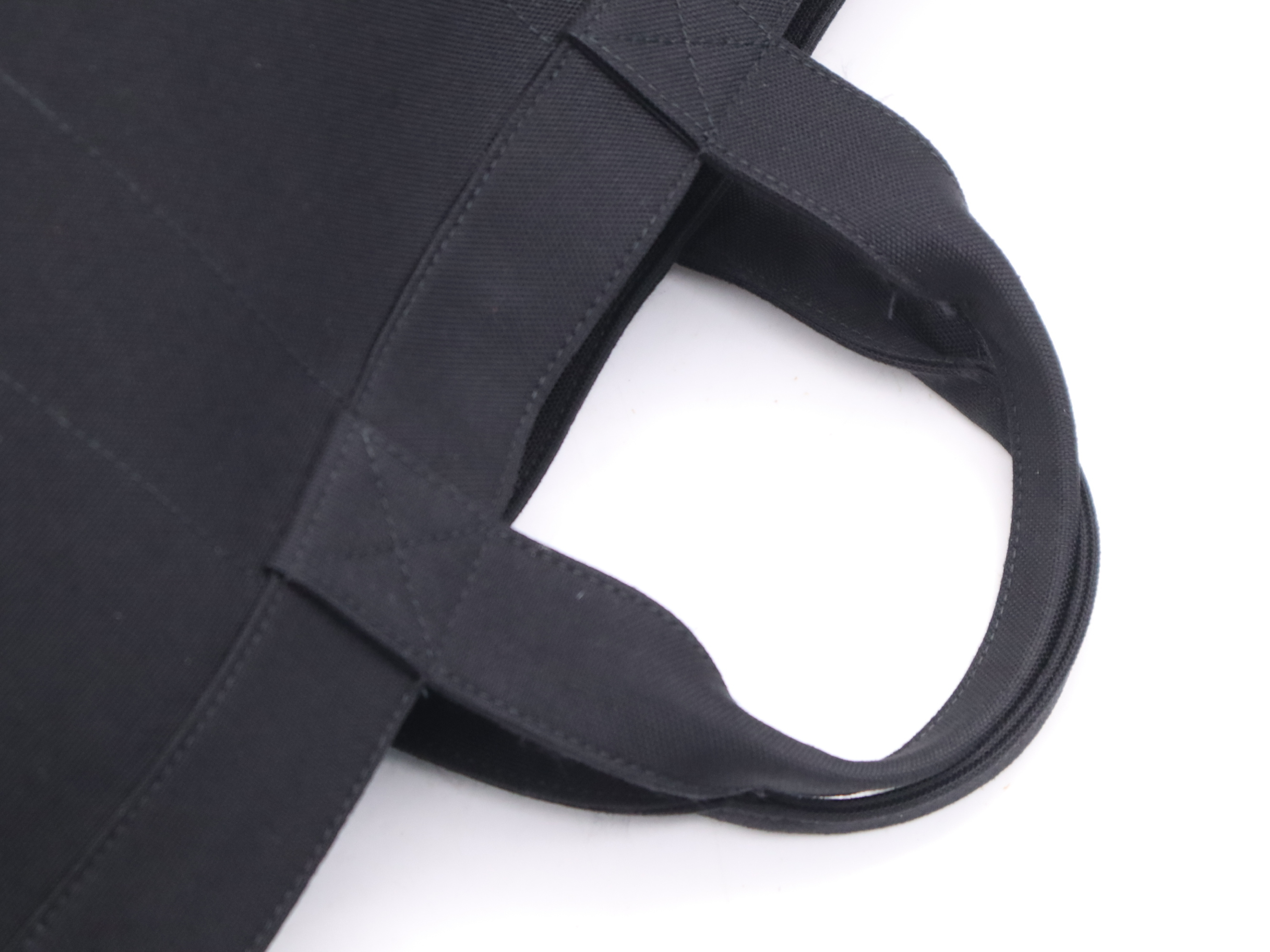 Canvas Horseferry 2-Way Tote Bag, Black, Silver Hardware, with Shoulder Strap. — view 6