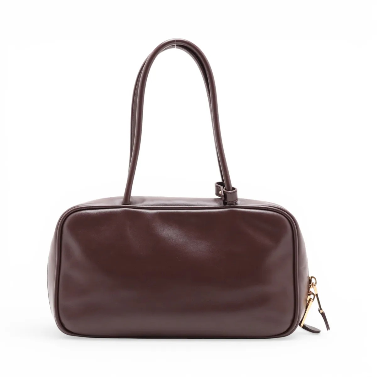 Leather Shoulder Bag, Brown, 5BB172 — view 2